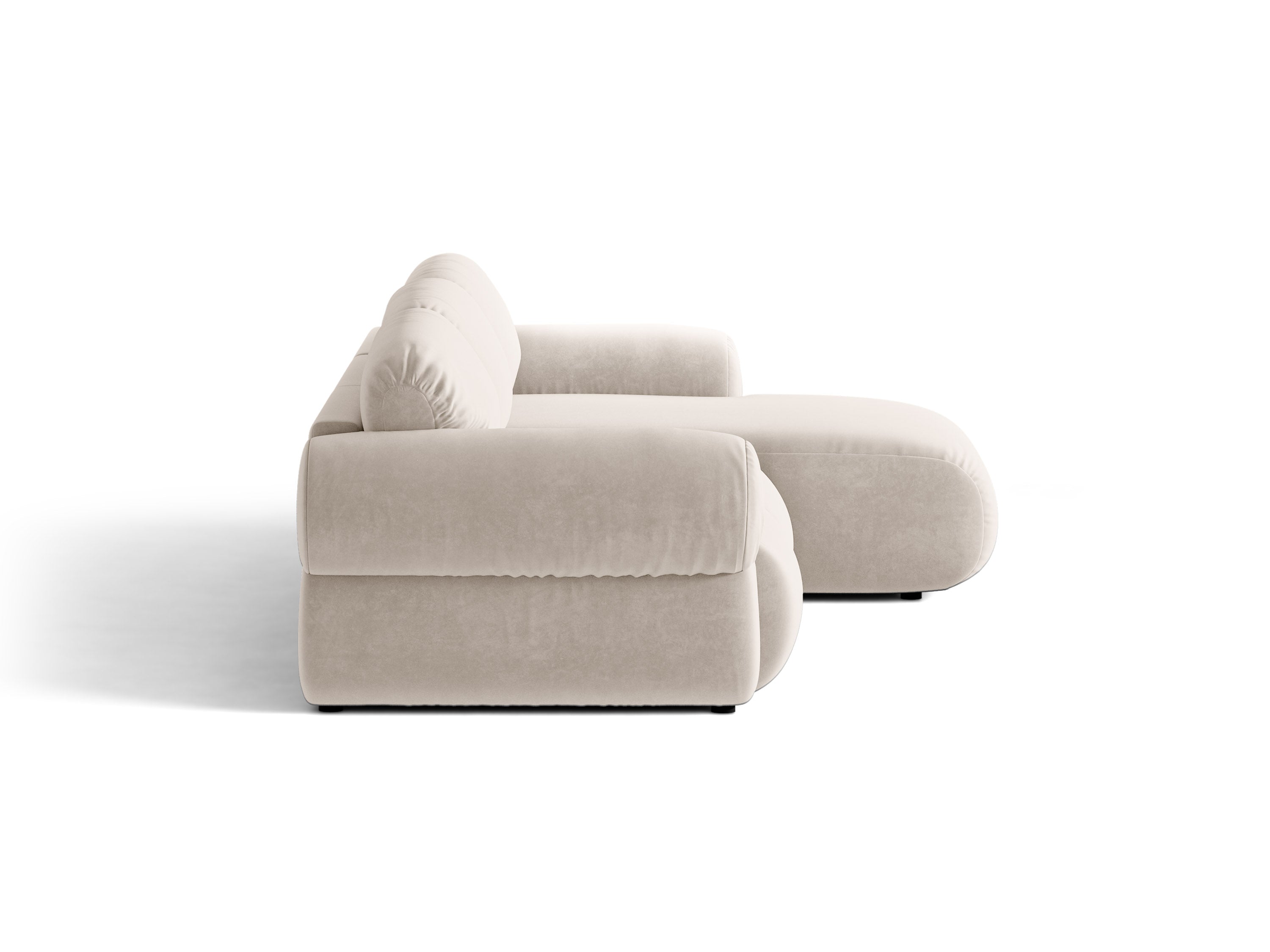 Micadoni Ophelia Ecksofa 297 cm Rechts Samt Salvador Beige
