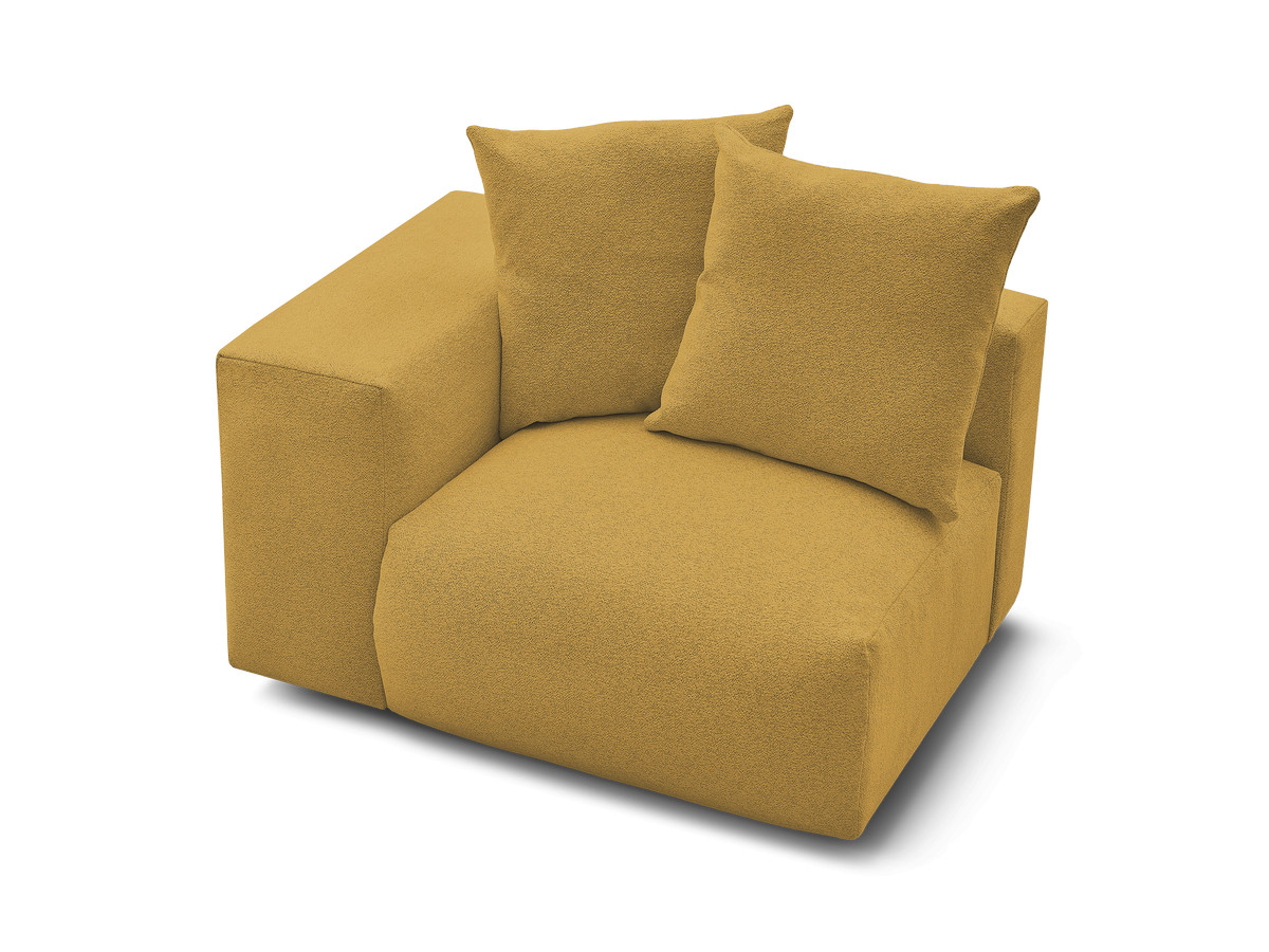 Bobochic Voltaire Sofamodul 1-Sitzer 130 × 100 cm Melange-Stoff Gelb Ecke links