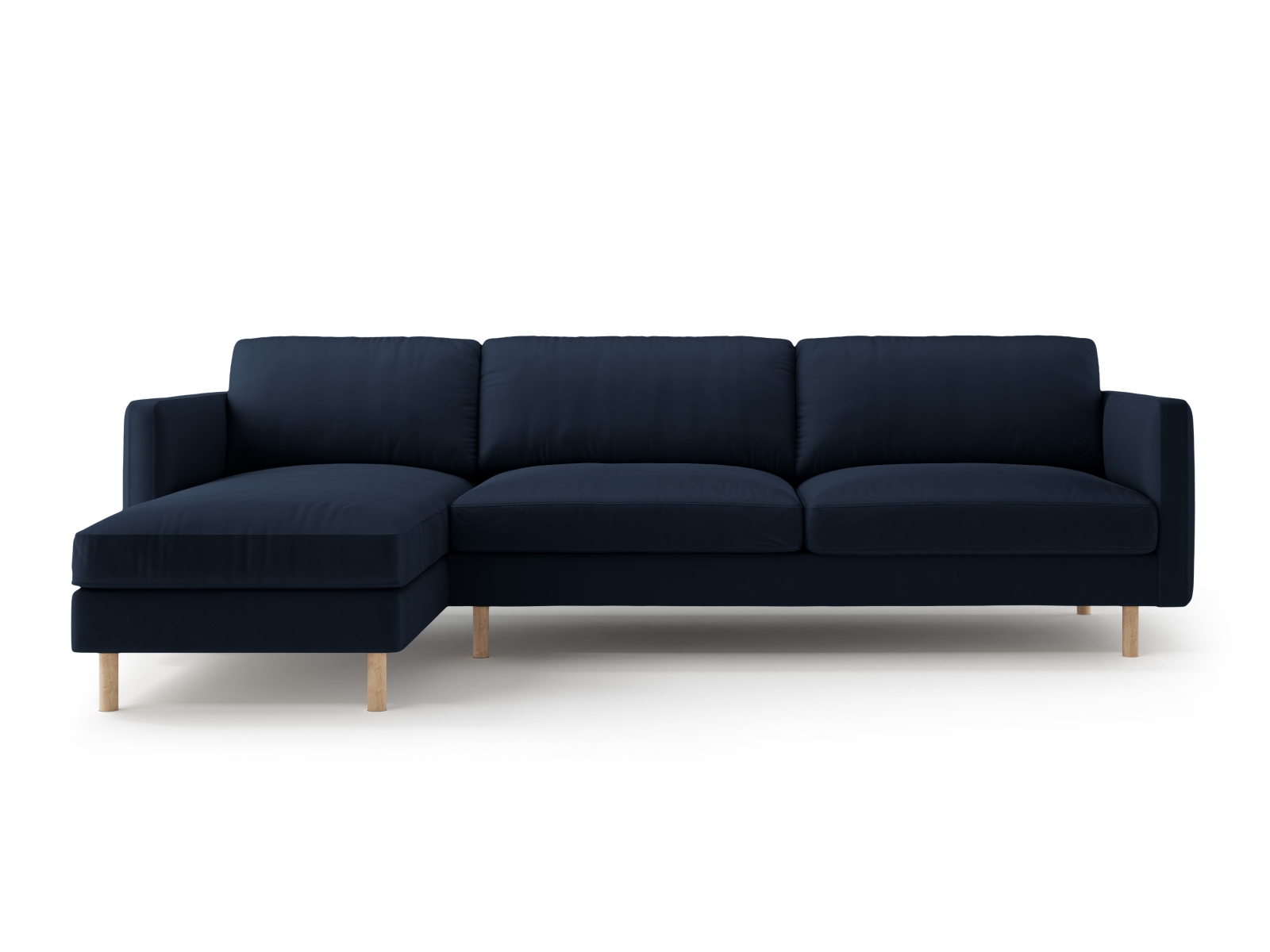 Micadoni Ecksofa Eden 4-Sitzer Links Samt Dunkelblau