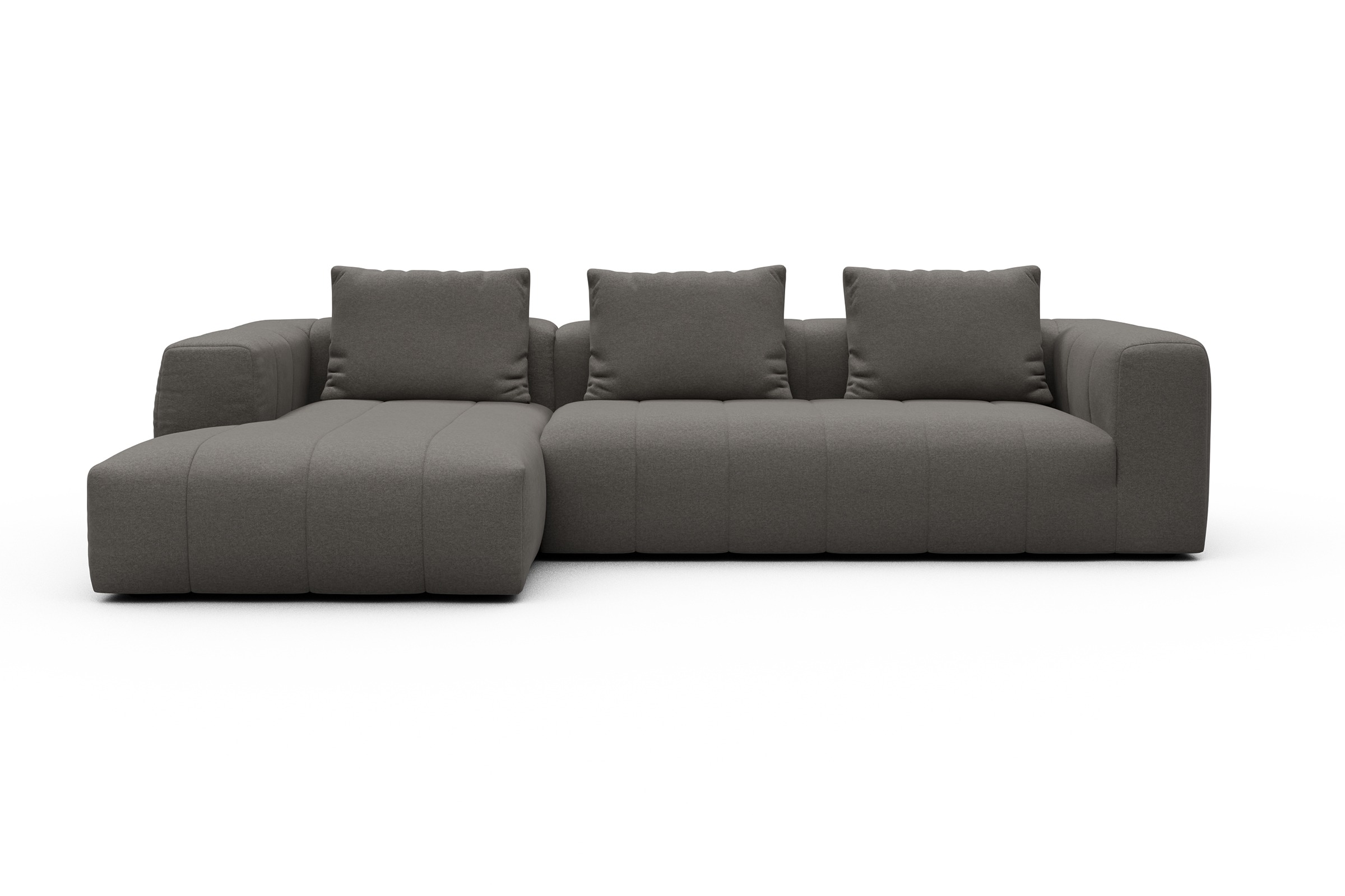 Ecksofa Hugo 2,5-Sitzer Armlehne rechts mit Chaiselongue Satya-Taupe
