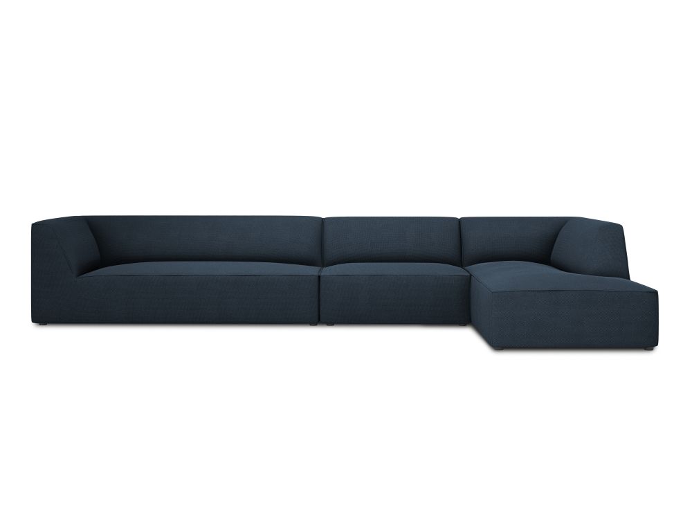 Cosmopolitan Design Ecksofa Siena 5-Sitzer Strukturierter Stoff Ottawa Marineblau Rechts
