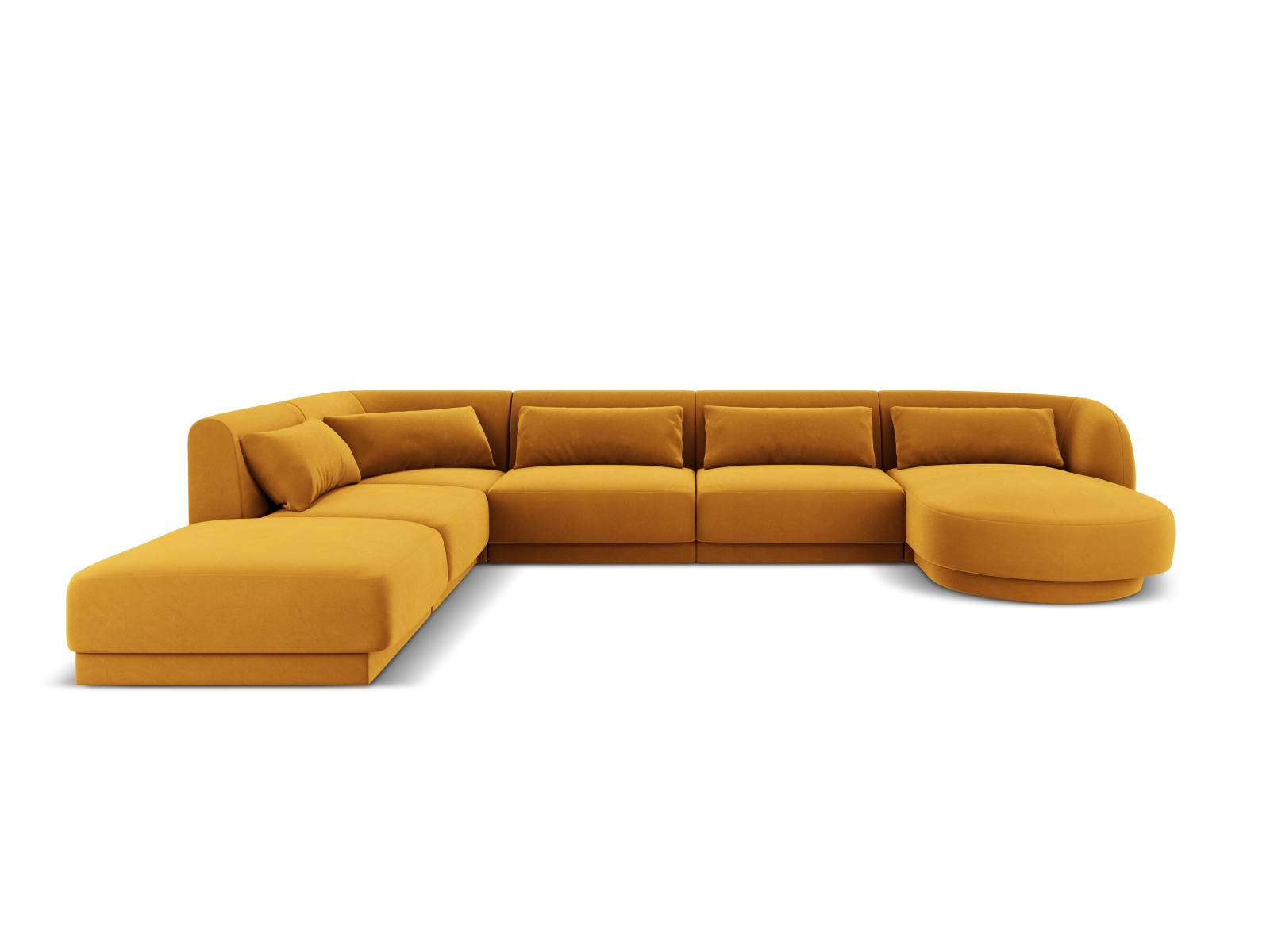 Cosmopolitan Design Panoramasofa Tulum 6-Sitzer Samt Bluvel Gelb Links