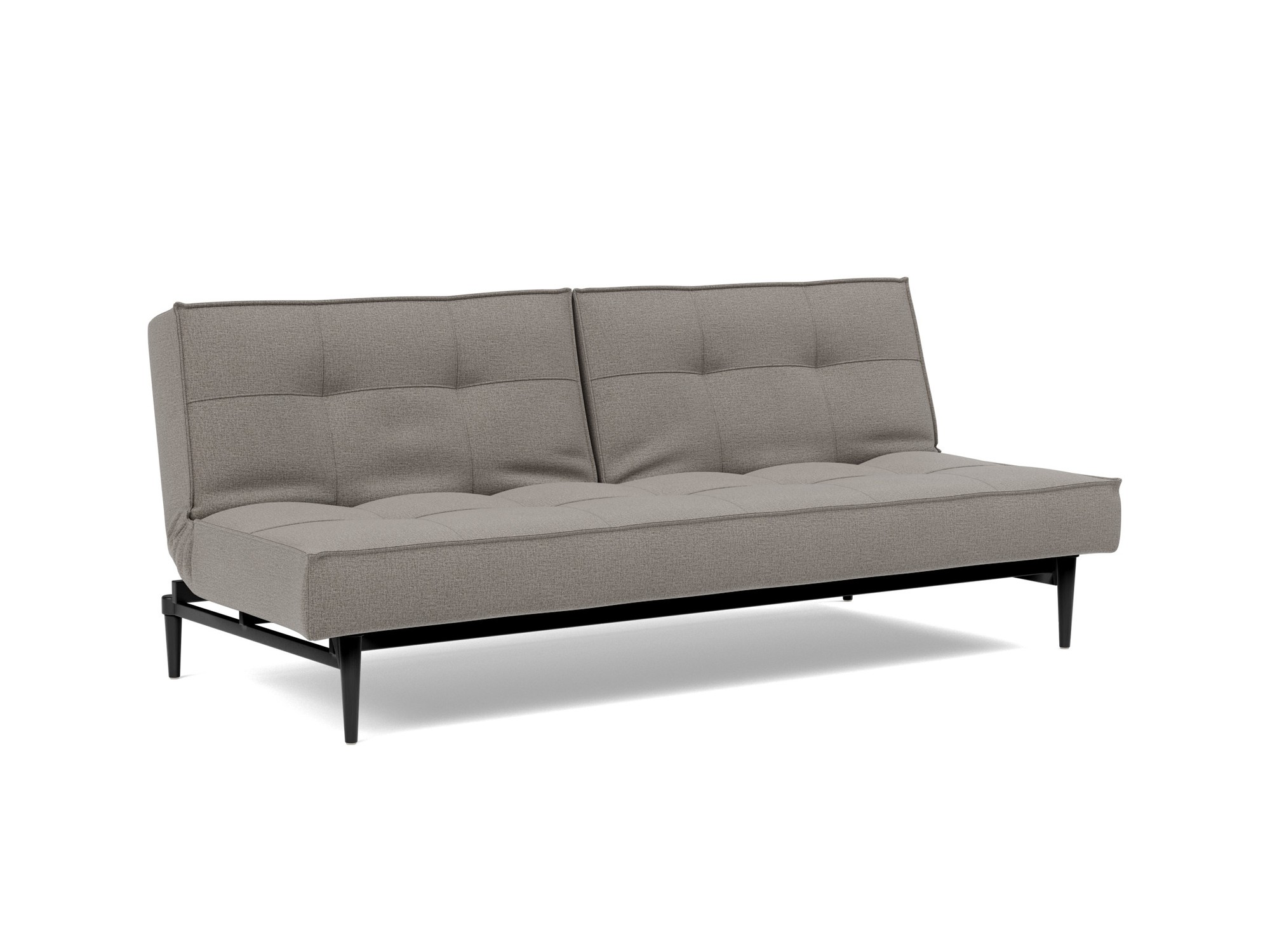 Schlafsofa Splitback Flachgewebe Mixed Dance 521-Grey Beine Styletto Eiche schwarz