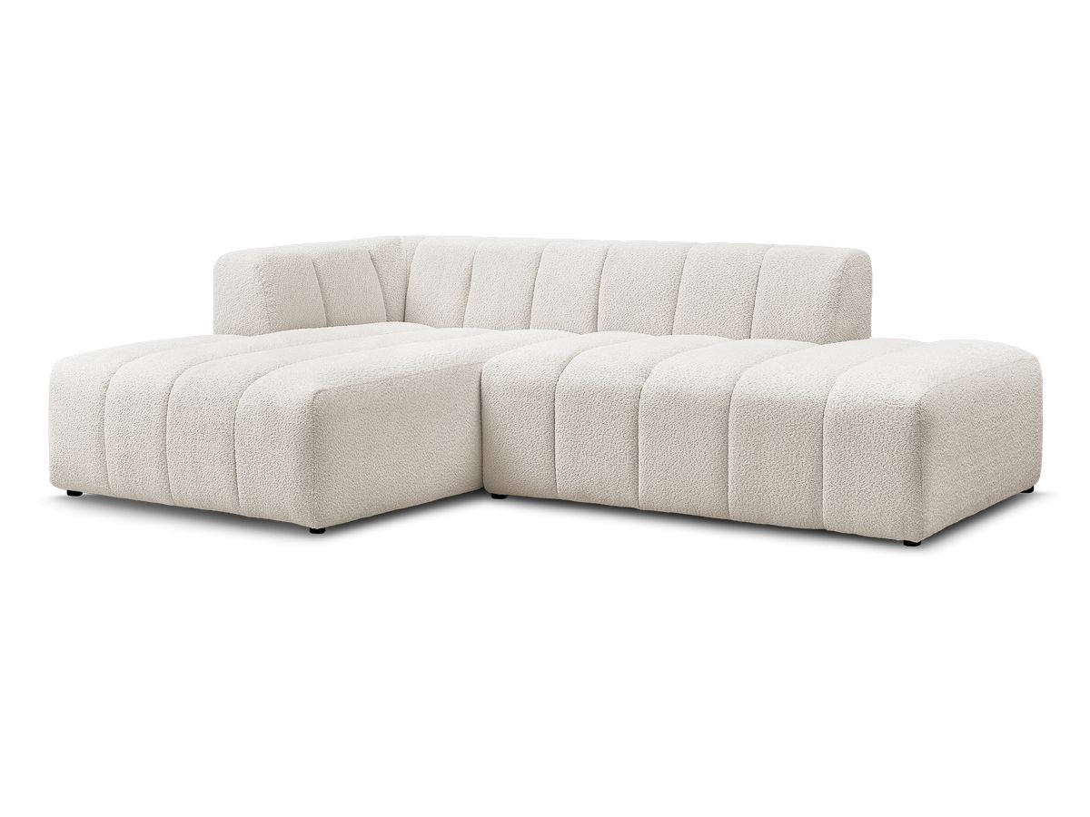 Bobochic Annecy Ecksofa Bouclé-Stoff Weiß Ecke links