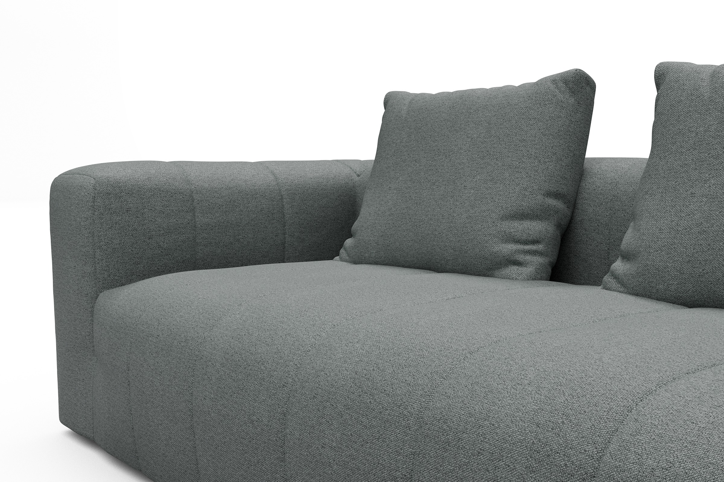 Ecksofa Hugo 2x 2,5-Sitzer Armlehne links Denari-Soft-Grey