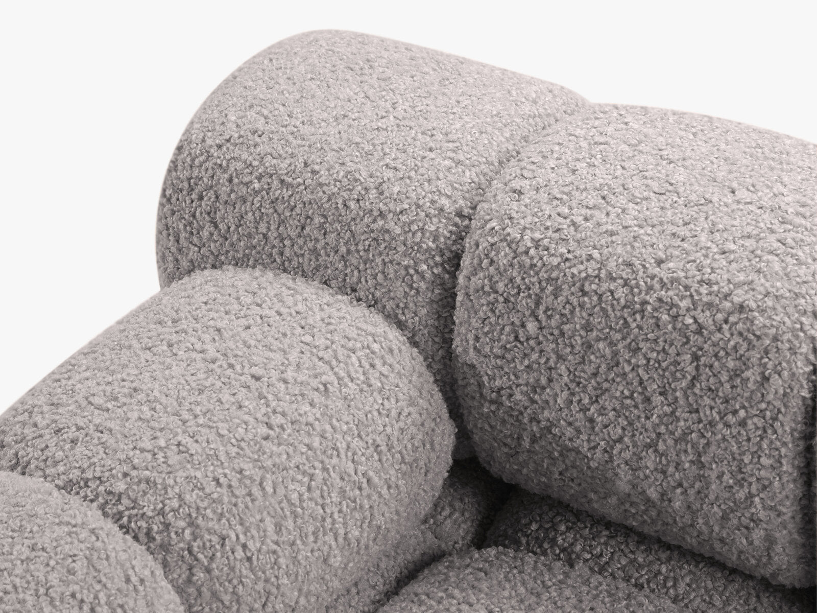 Micadoni Modulares Sofa Bellis 3-Sitzer Boucle Rolf Hellgrau