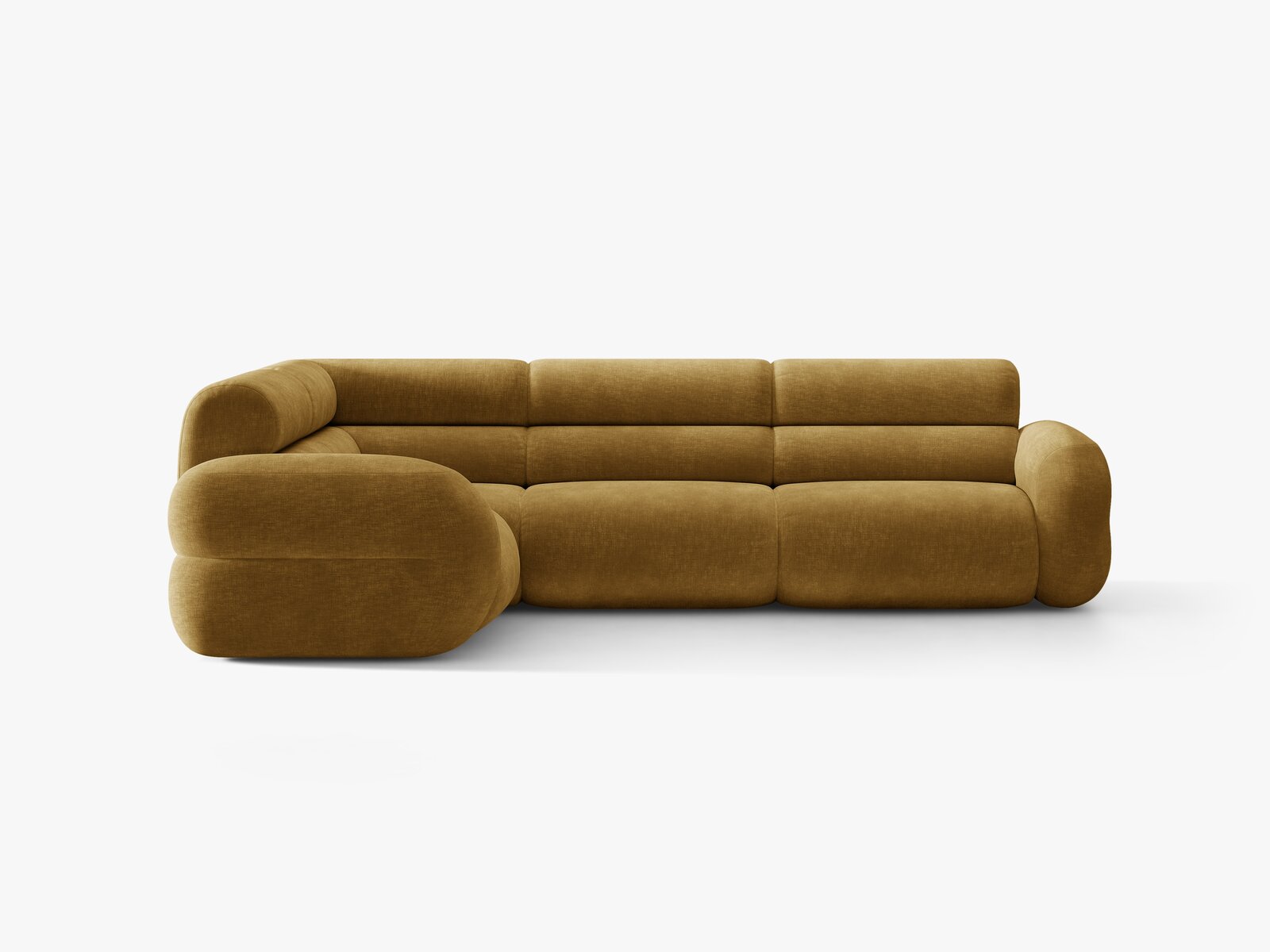 Micadoni Neo Ecksofa 5-Sitzer Rechts Chenille Golden Senf