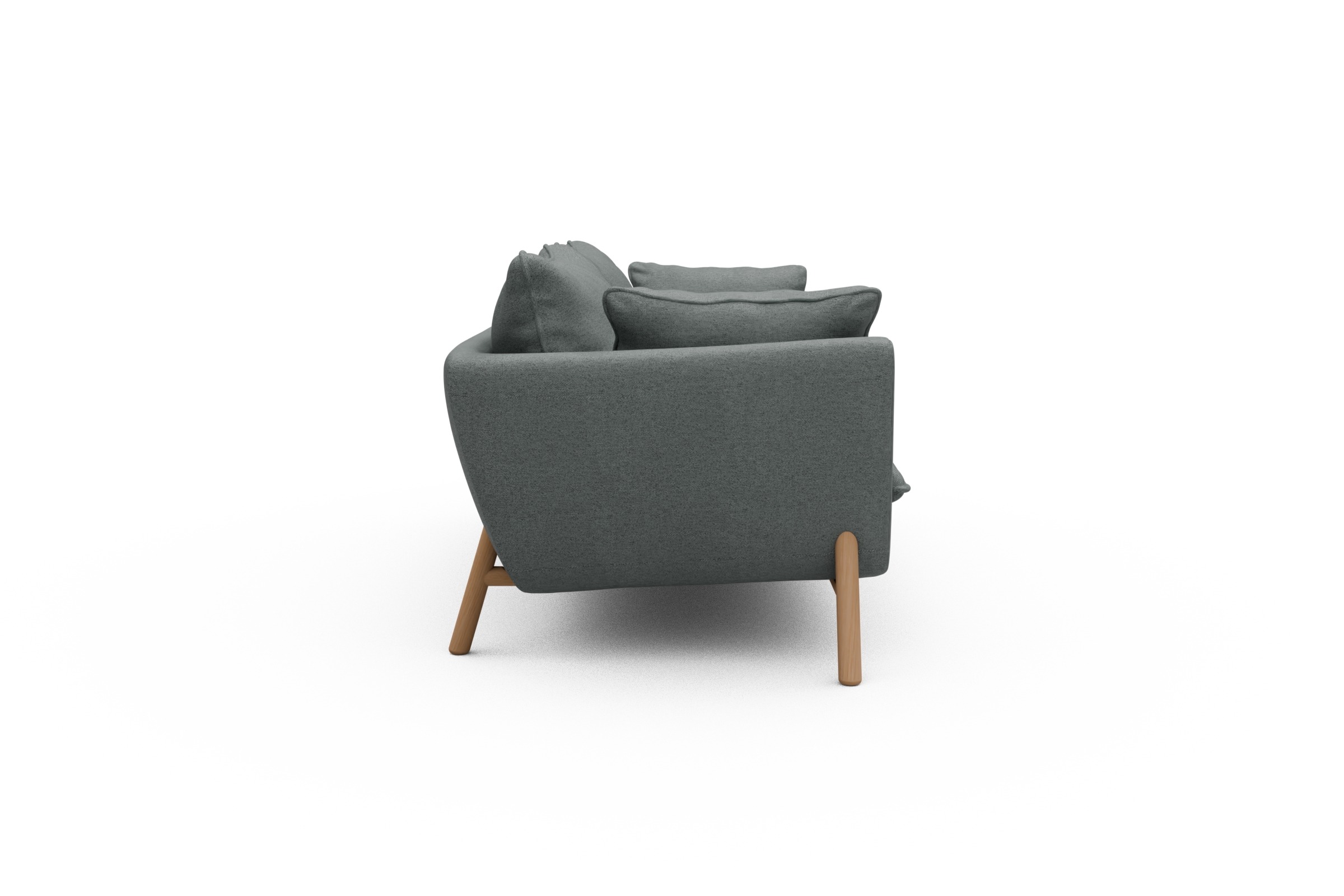 Sofa Emil PREMIUM 3-Sitzer Beinfarbe Eiche Natur Denari-Soft-Grey