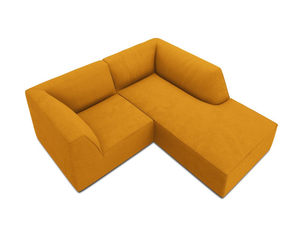 Cosmopolitan Design Ecksofa Siena 3-Sitzer Kord Scala Gelb Rechts