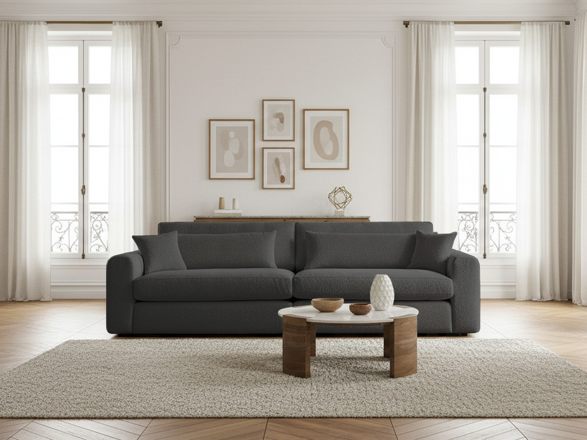 Bobochic Belmont Sofa 3-Sitzer Bouclé-Stoff Braun