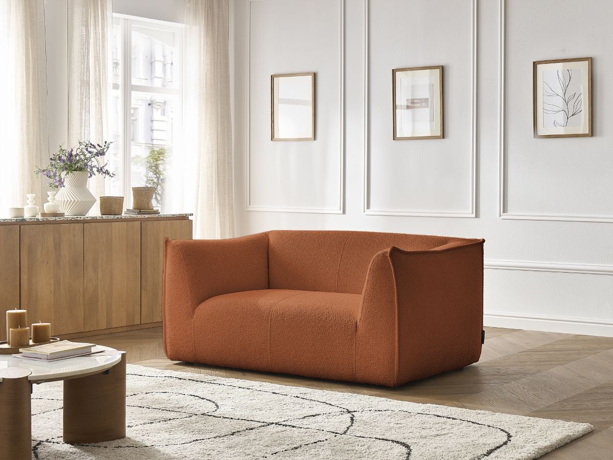 Bobochic Giorgia Sofa 2-Sitzer Bouclé-Stoff Orange