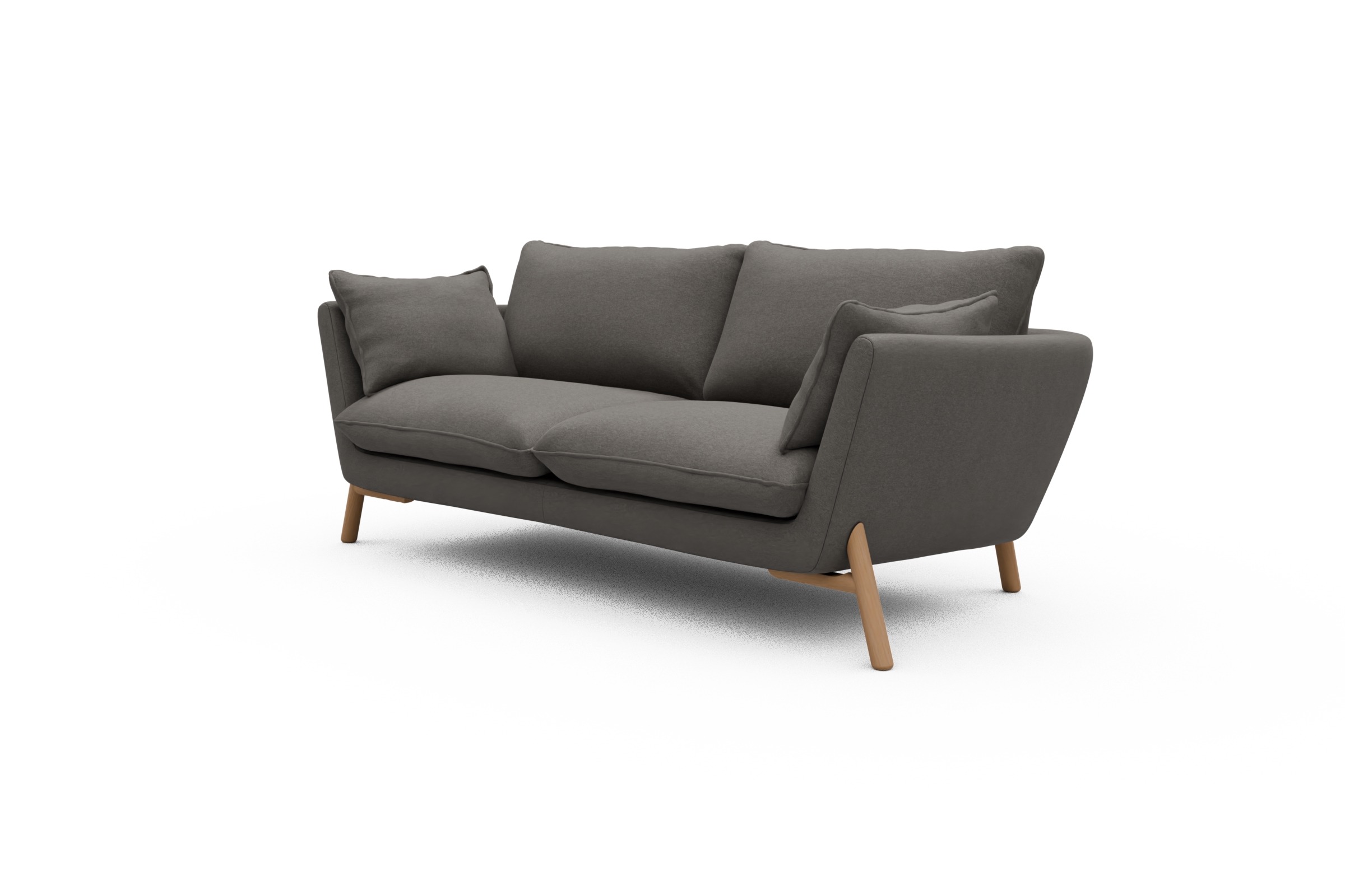 Sofa Emil 2-Sitzer Beinfarbe Eiche Natur Satya-Taupe