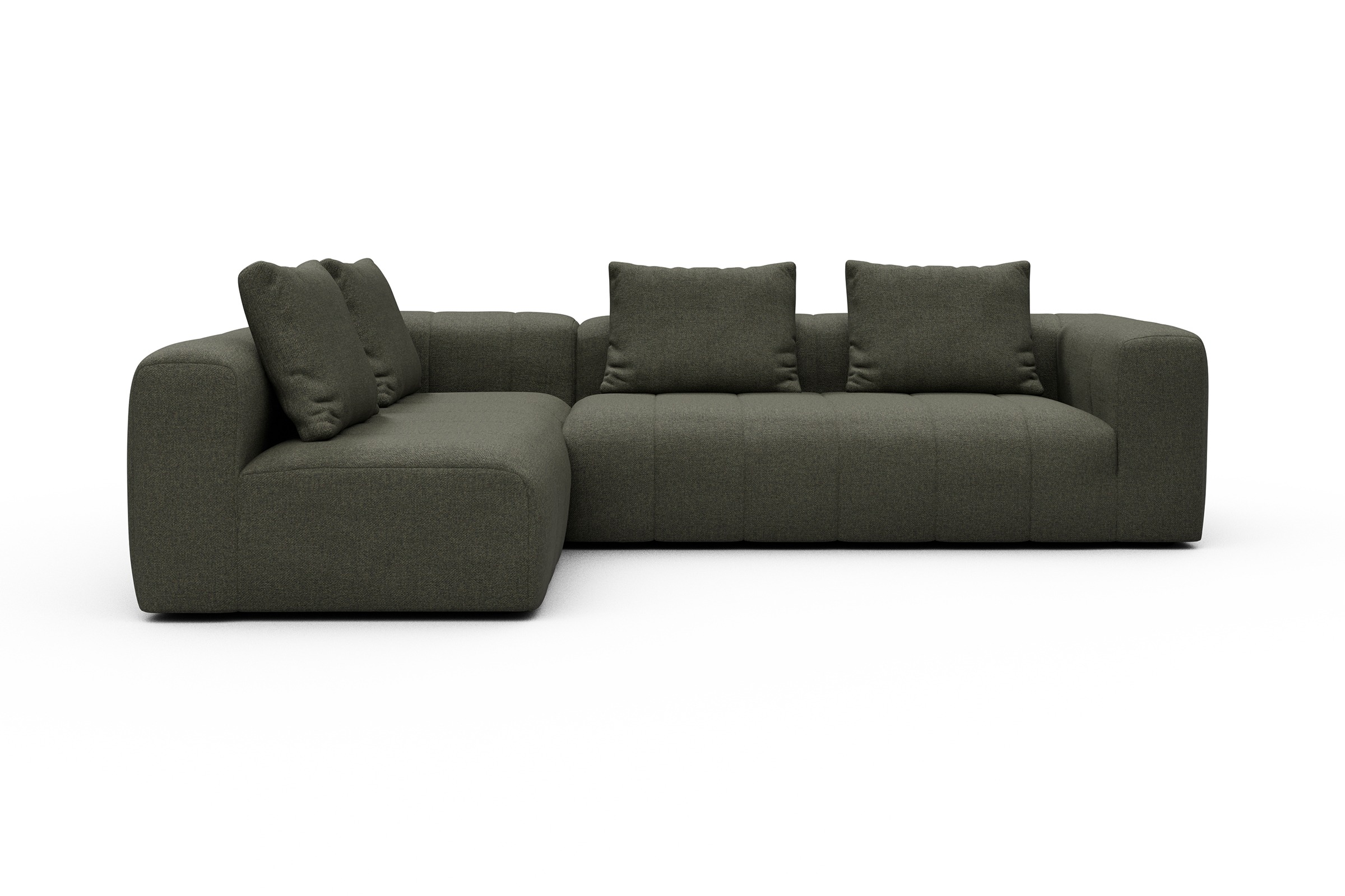 Ecksofa Hugo 2x 2,5-Sitzer Armlehne rechts Sama-Winter-Moss