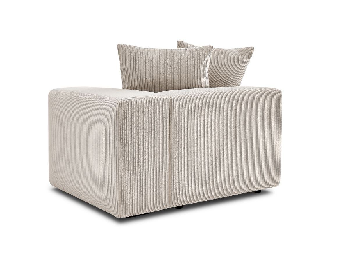 Bobochic Voltaire Sofamodul 1-Sitzer 130 × 100 cm Cordsamt Beige Ecke rechts