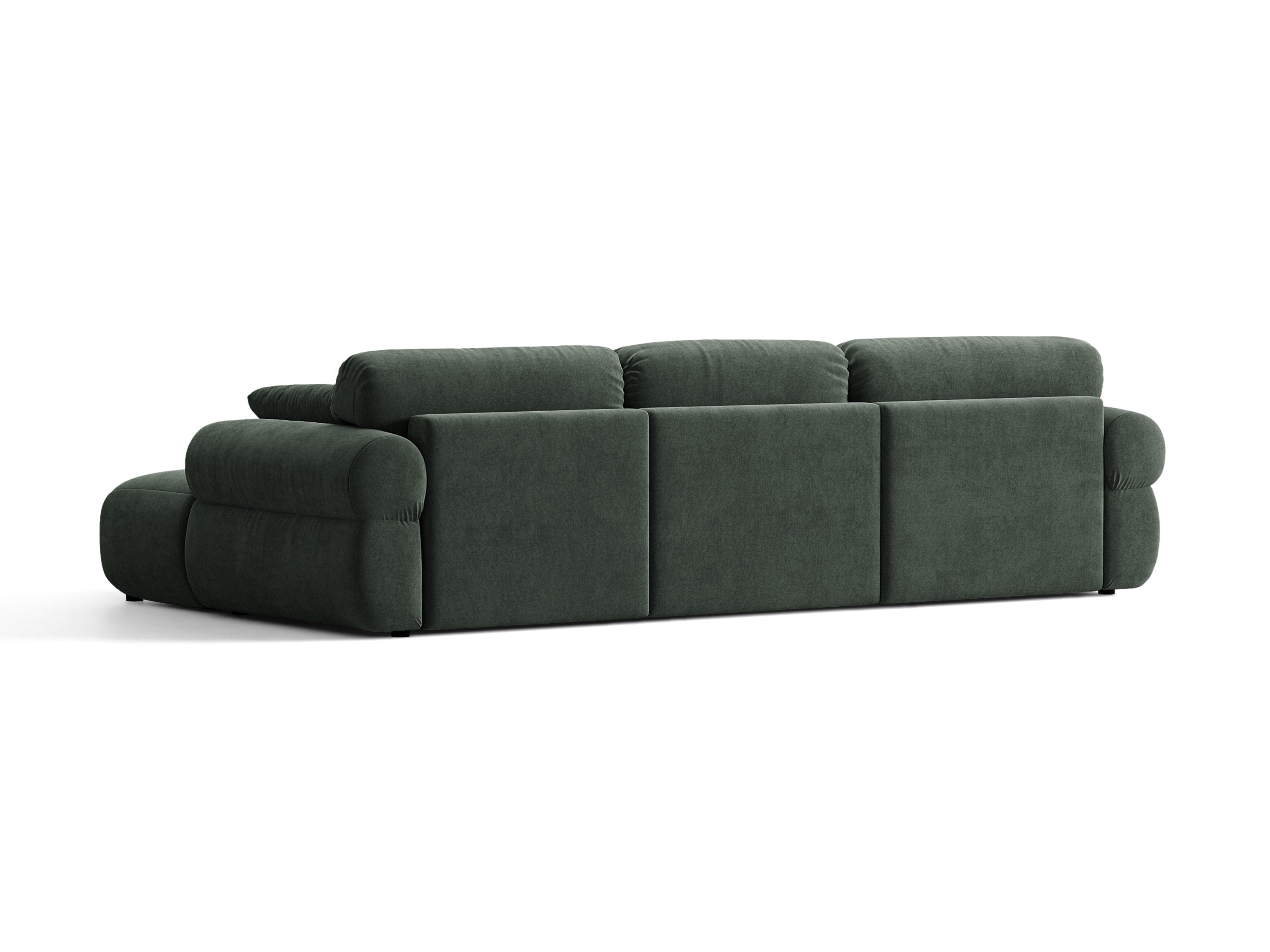 Micadoni Ophelia Ecksofa 6-Sitzer Strukturierter Stoff Liberty Moosgrün Rechts