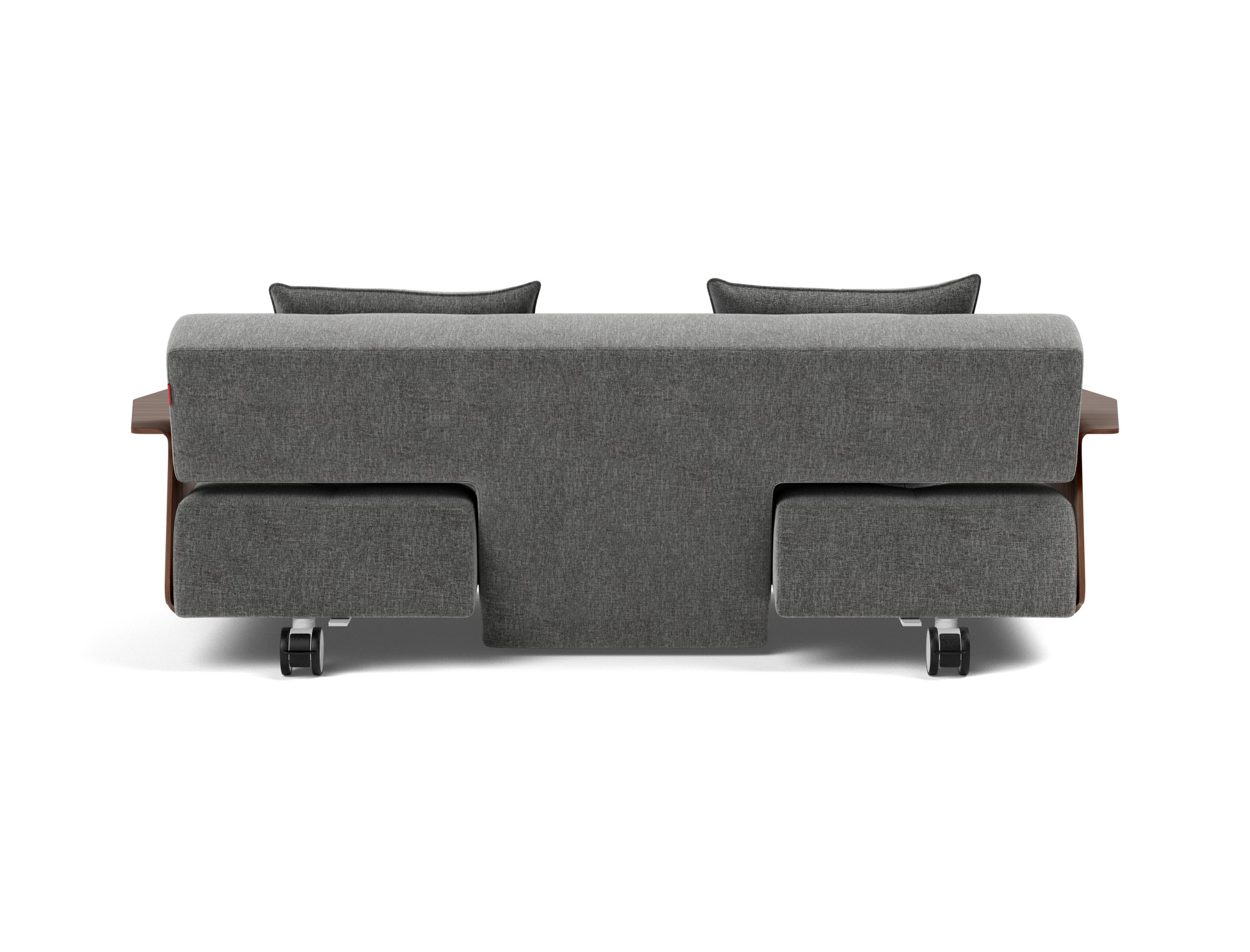 Schlafsofa Long Horn D.E.L. mit Armlehnen Strukturierter Stoff Twist 563-Charcoal