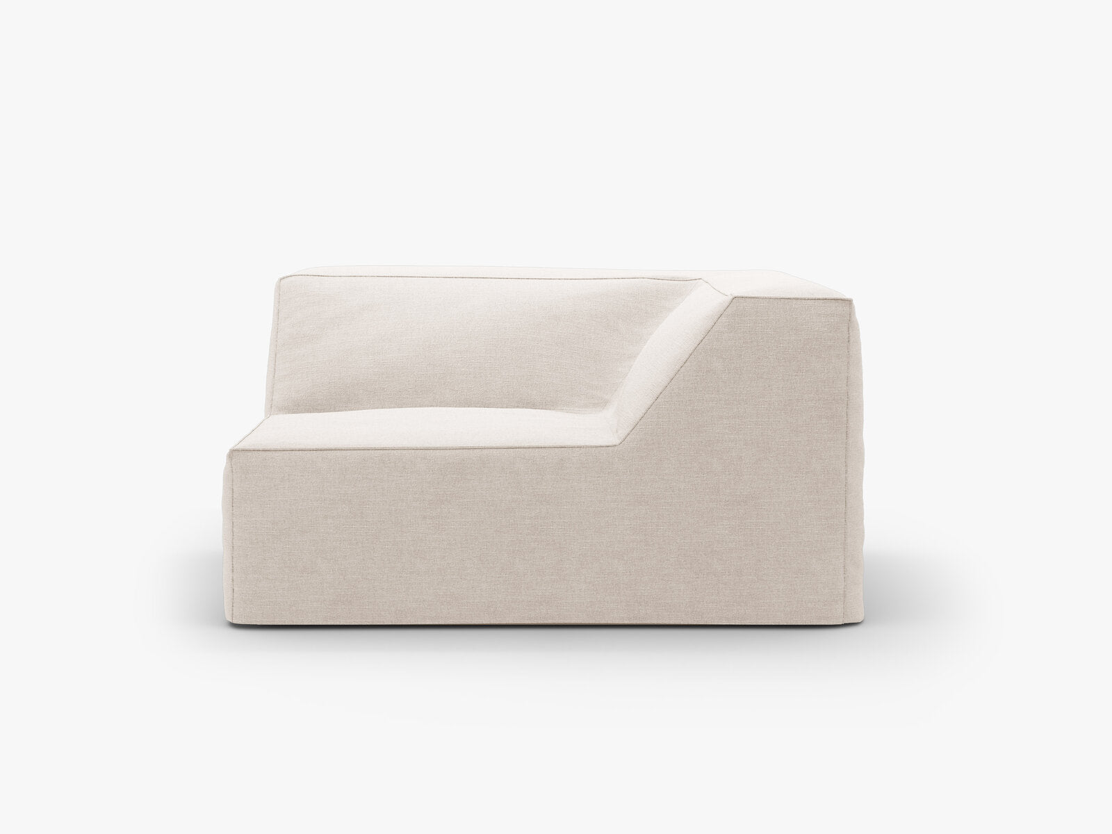 Micadoni Eckmodul Jodie 1-Sitzer Strukturierter Stoff Lins Beige