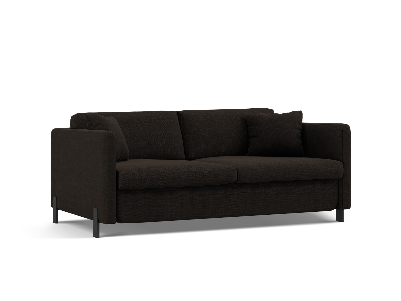 Micadoni Schlafsofa Gloria 3-Sitzer Strukturierter Stoff Dunkelgrau 205x160