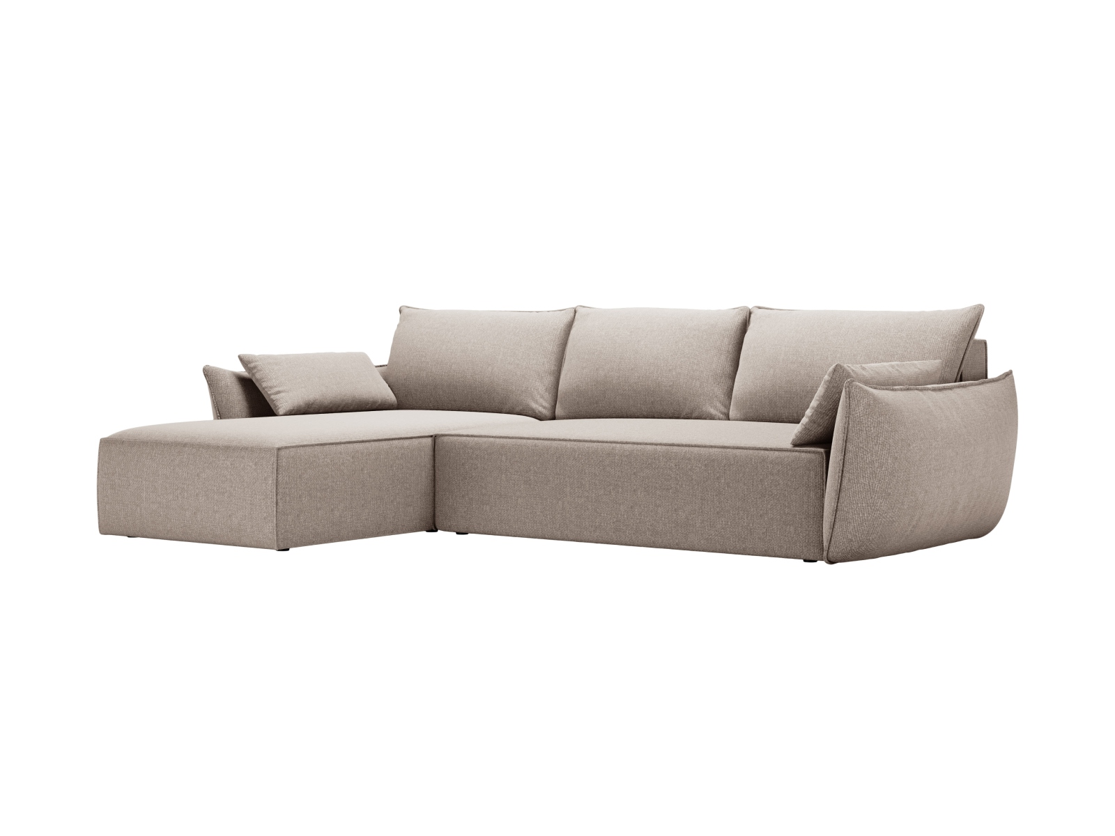 Micadoni Ecksofa Kaelle 4-Sitzer mit Schlaffunktion Rechts Chenille Beige