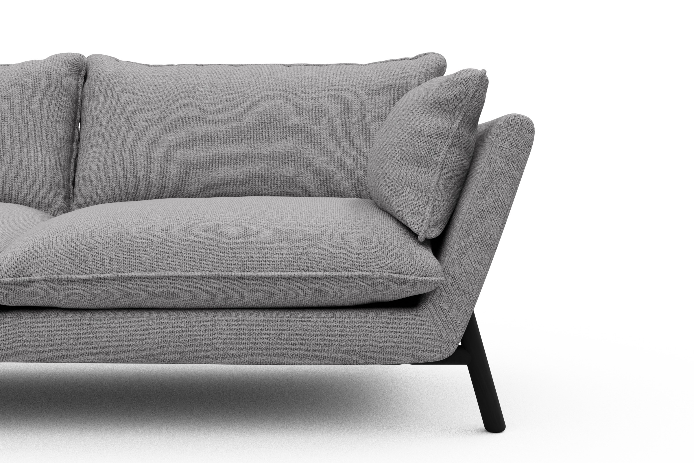 Sofa Emil PREMIUM 2-Sitzer Beinfarbe Eiche Schwarz Sama-Grey