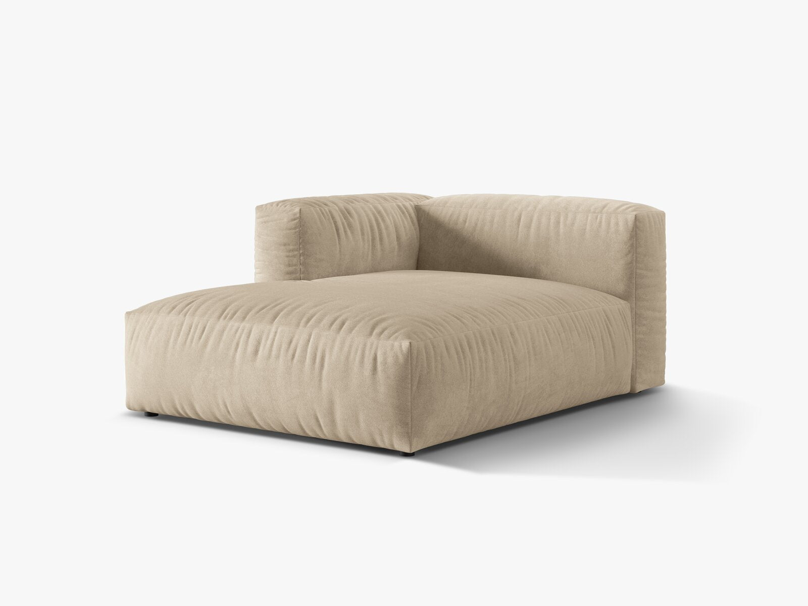 Micadoni Recamiere Martina 1-Sitzer Links Samt Vogue Helles Beige