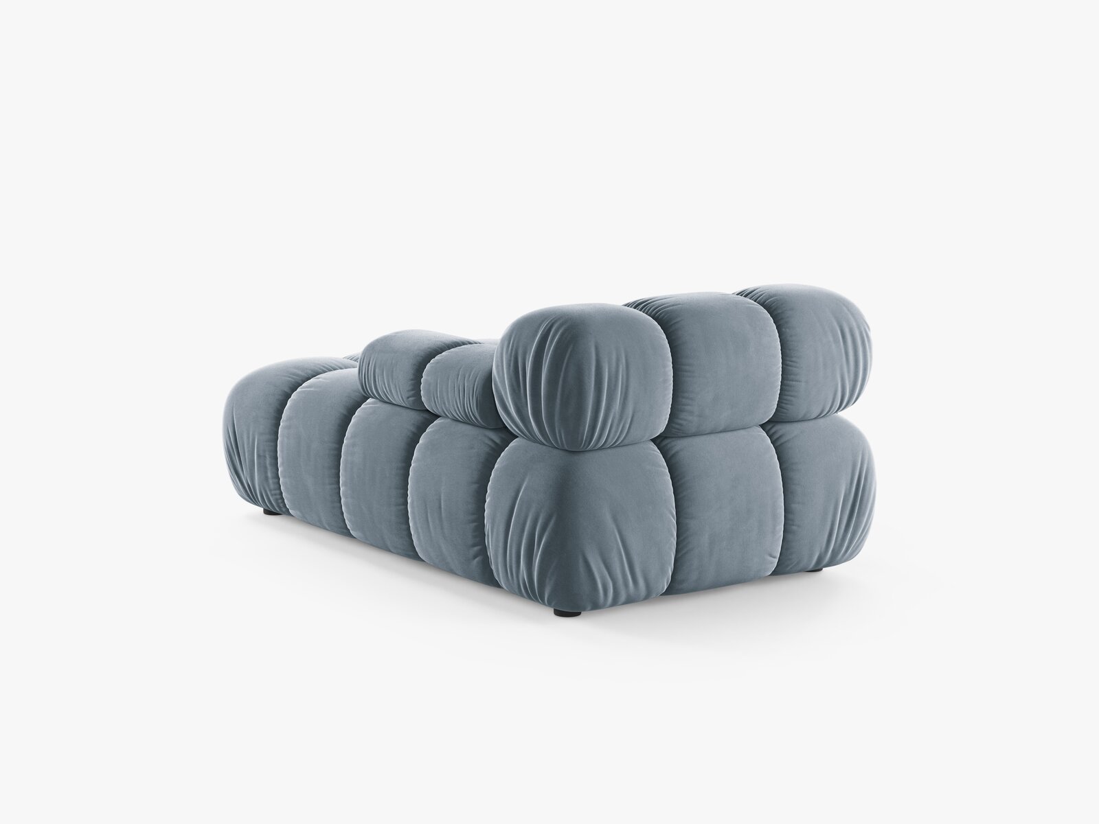 Micadoni Recamiere Bellis Samt Bluvel Hellblau Rechts