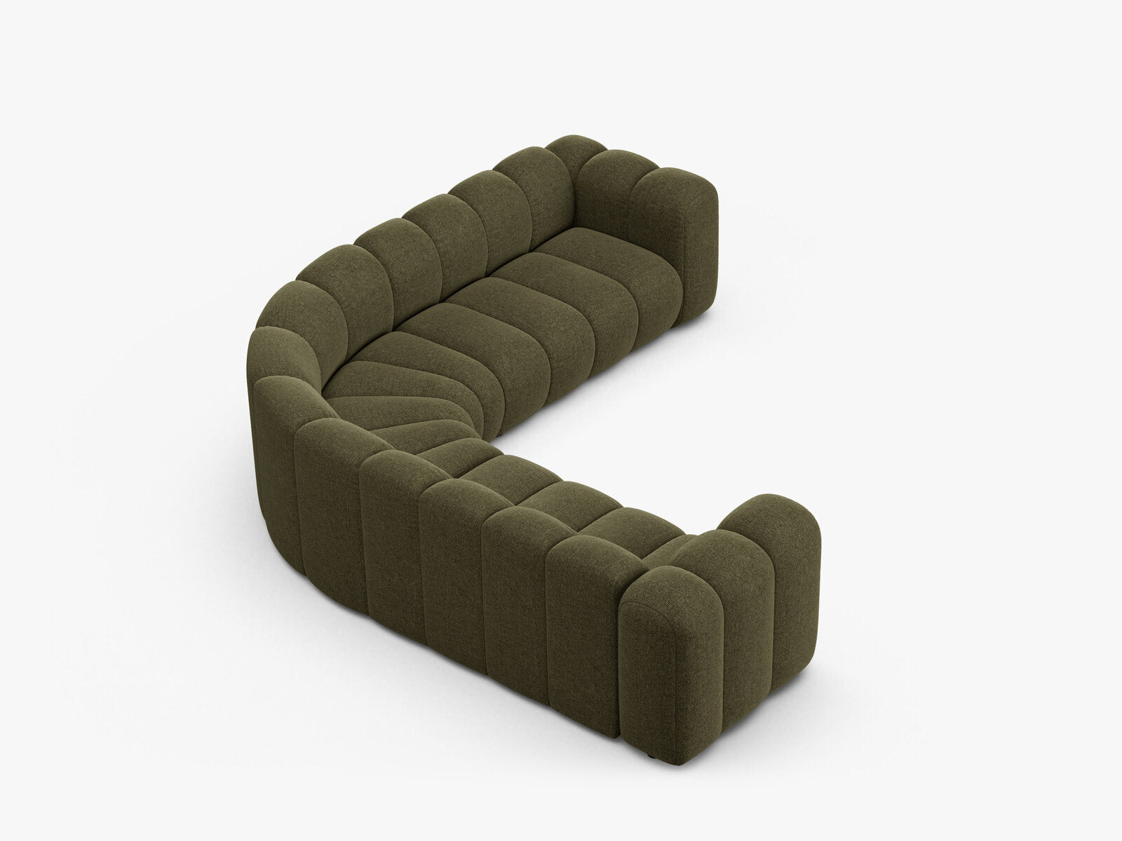Micadoni symmetrisches Ecksofa Lupine 5-Sitzer mittelgroß Chenille Eden Grün