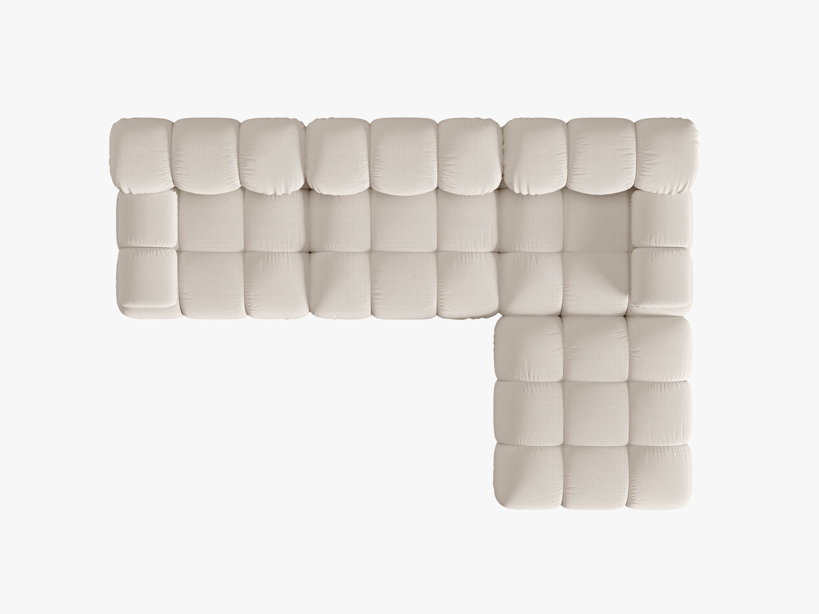 Micadoni Modulares Sofa Bellis 4-Sitzer mit flachem Modul 3D-Stoff Sonic Helles Beige