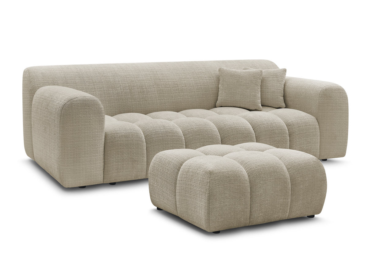 Bobochic Melisse Sofa 3-Sitzer mit Pouf