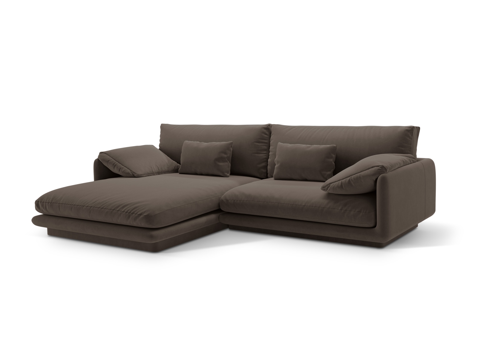 Micadoni Ecksofa Torino 4-Sitzer Links Samt Ebenholz