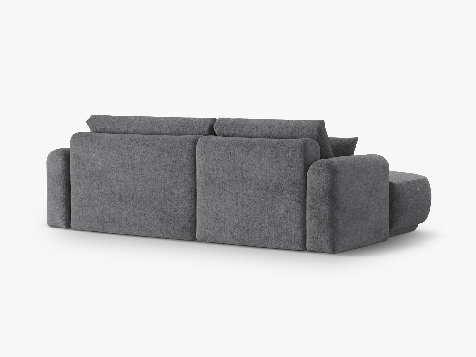 Micadoni Ella Ecksofa mit Bettfunktion und Stauraum Links Strukturierter Stoff Sorella Grau