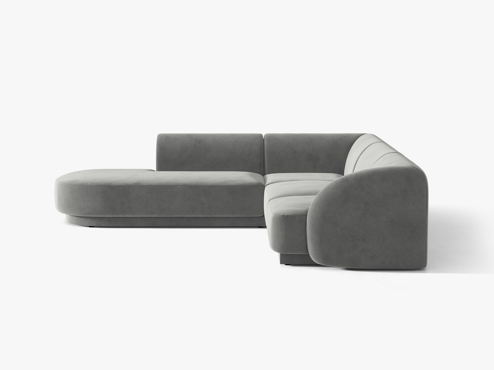 Micadoni Ecksofa Miley 6-Sitzer Links Samt Venus Hellgrau
