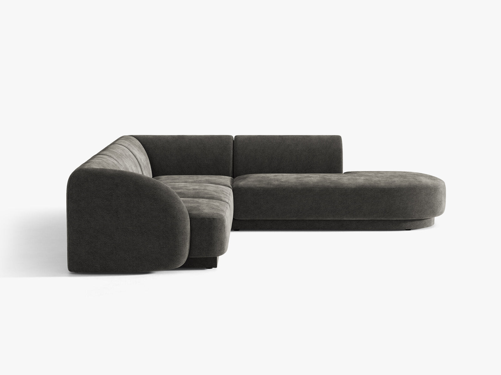 Micadoni Ecksofa Miley 6-Sitzer Chenille Eden Dunkelgrau Rechts