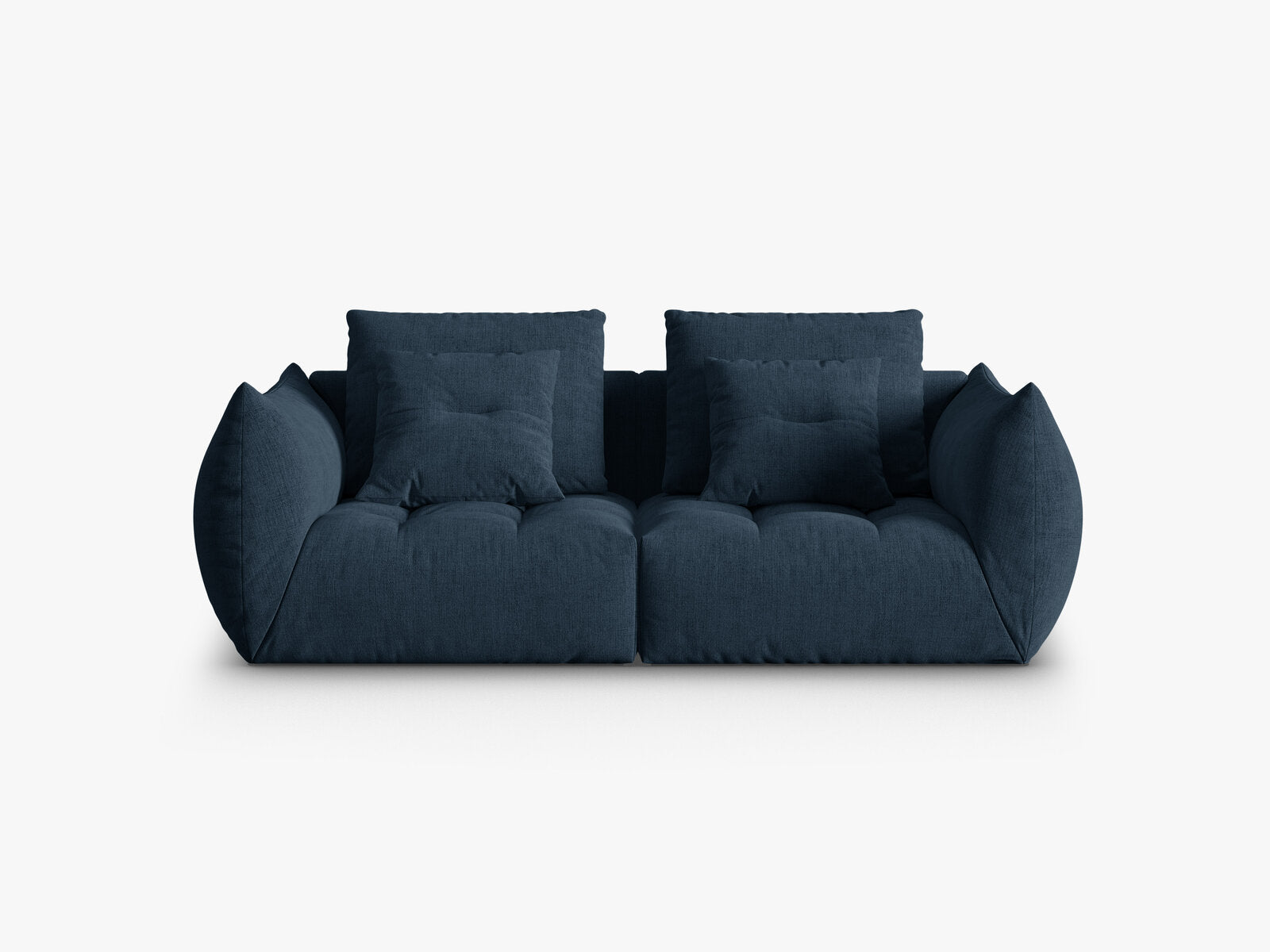 Micadoni Sofa Bloom 3-Sitzer Strukturierter Stoff Wind Marineblau