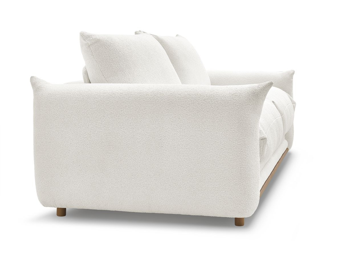 Bobochic Ernest Schlafsofa 3-Sitzer, Liegefläche 190 × 140 / 160 cm Bouclé-Stoff Weiß, Liegefläche 140 × 190 cm