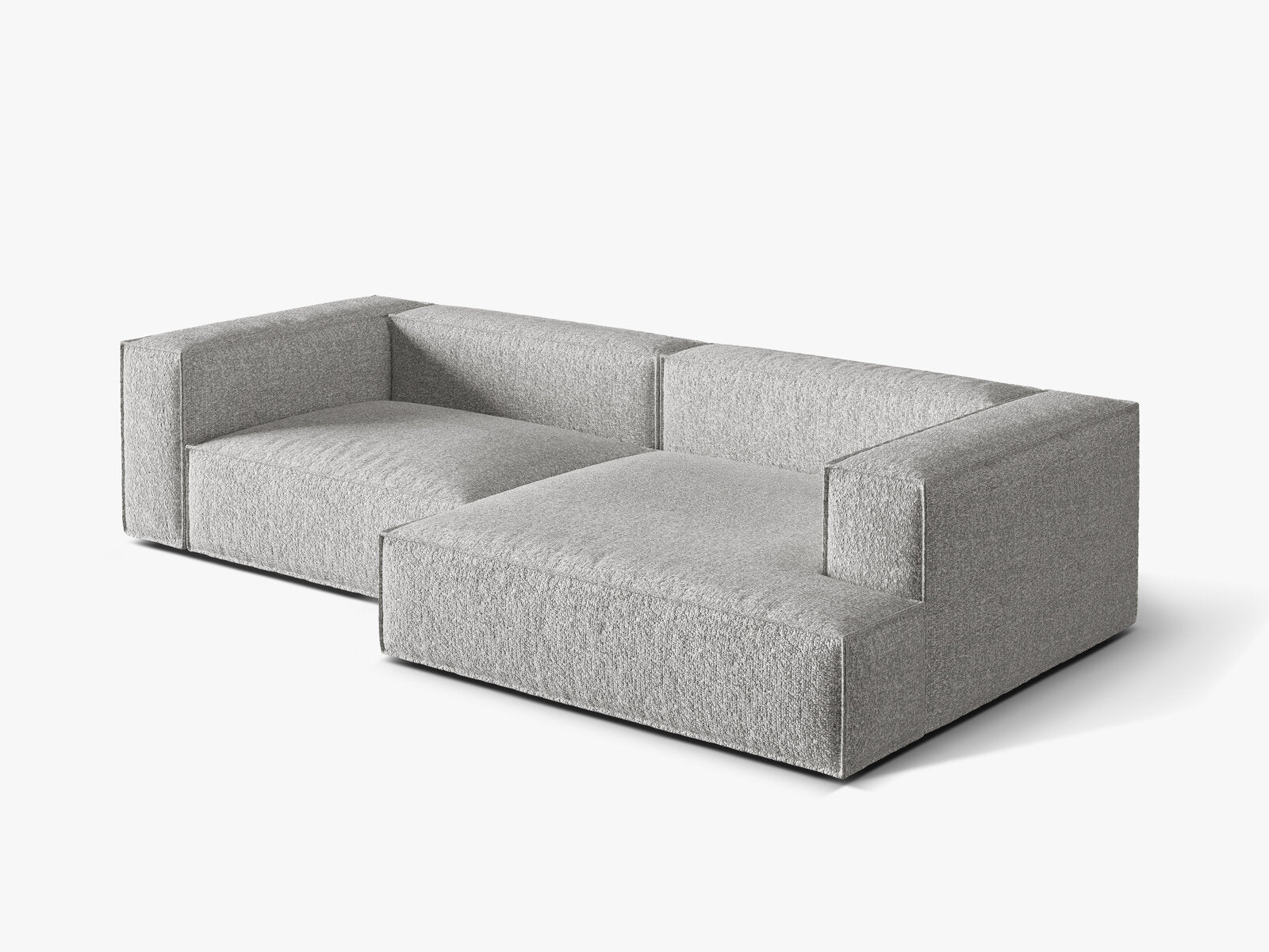 Micadoni Ecksofa Nuria 4-Sitzer Rechts Boucle Silber