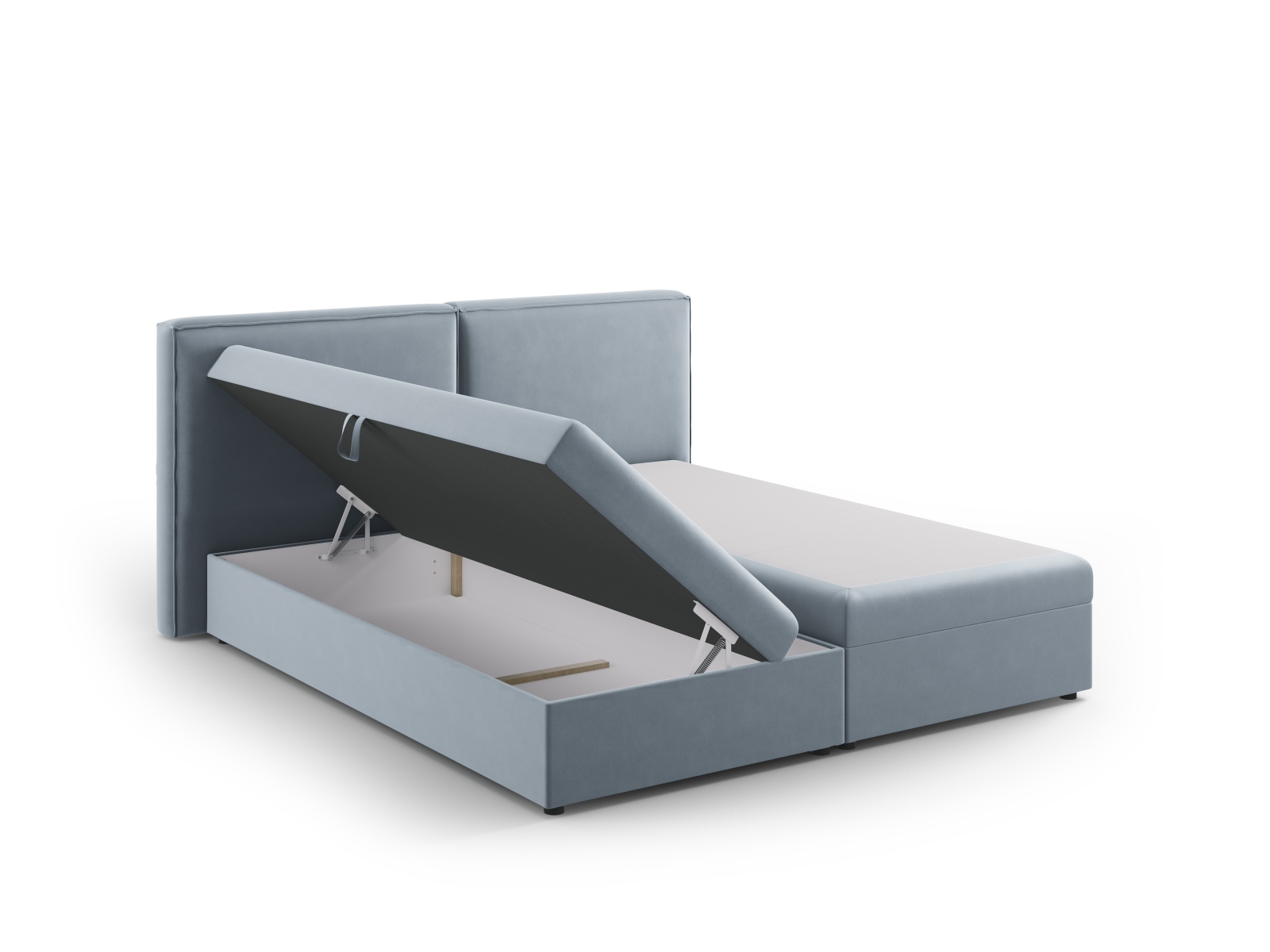 Cosmopolitan Design Boxspringbett Arendal 180x200 Samt Bluvel Hellblau