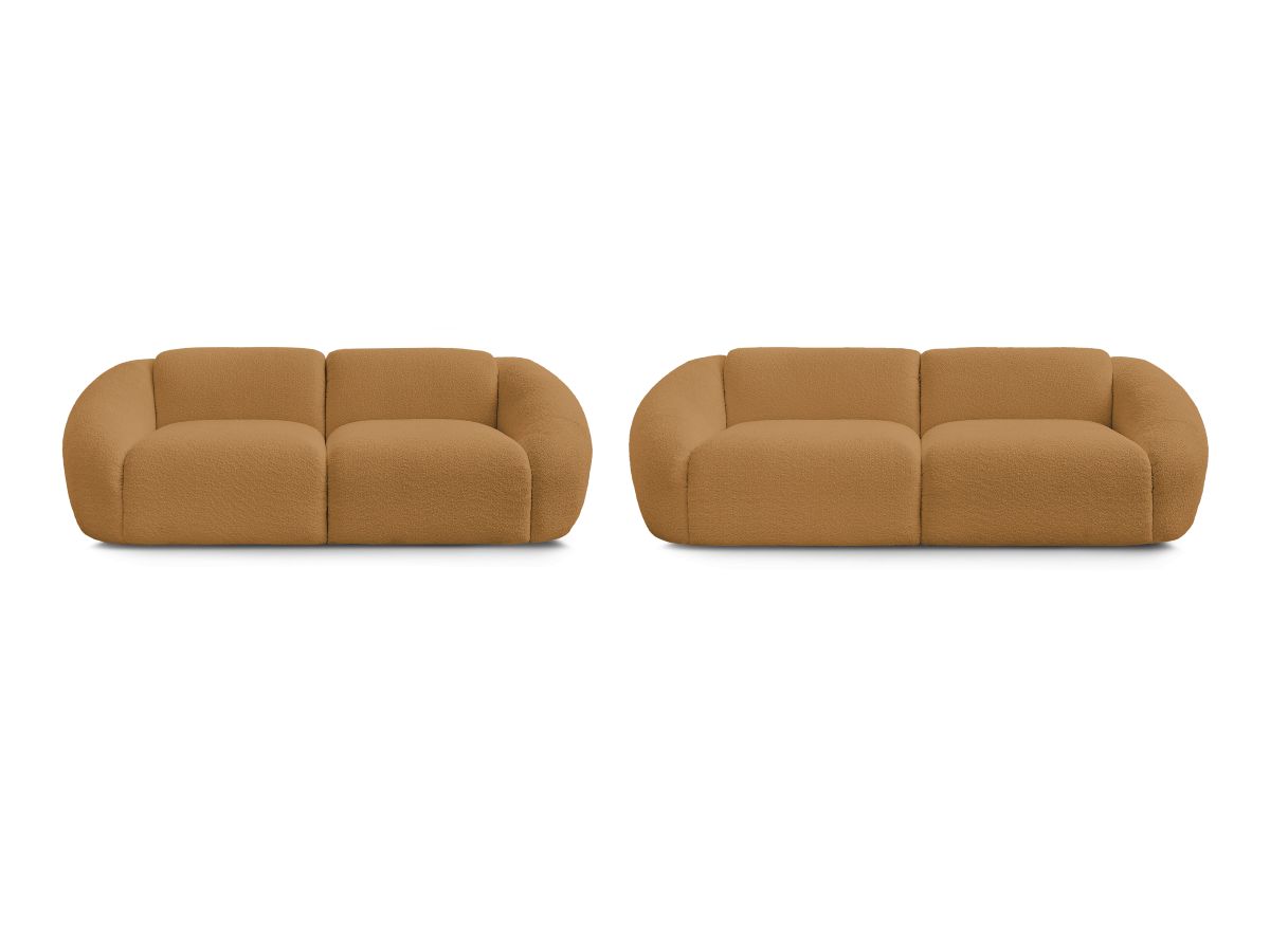Bobochic Tina Sofa 5-Sitzer Bouclé-Stoff Gelb