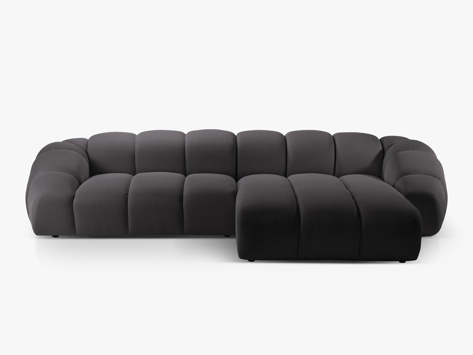 Micadoni Ecksofa Diana 4-Sitzer Rechts 3D-Stoff Espresso