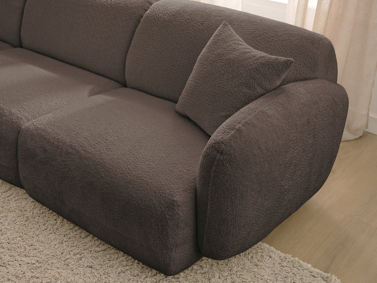 Bobochic Anda Ecksofa 292 × 163 cm Chenille Braun Ecke links