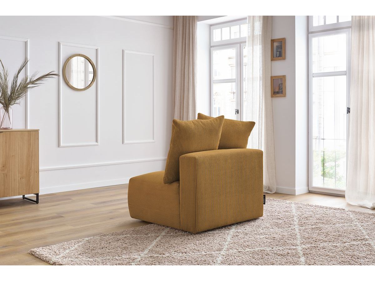 Bobochic Voltaire Sofamodul 1-Sitzer 90 × 100 cm Cordsamt Gelb