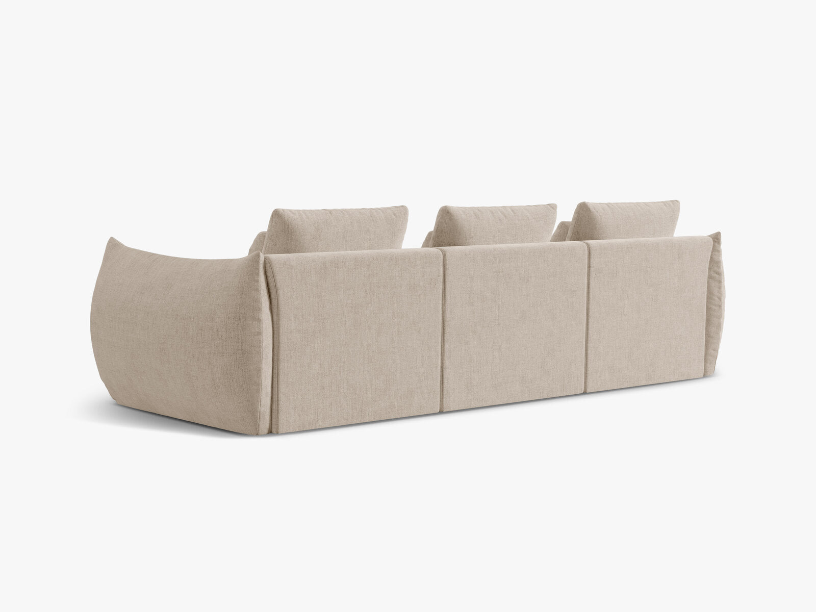 Micadoni Sofa Bloom 4-Sitzer Strukturierter Stoff Wind Helles Beige