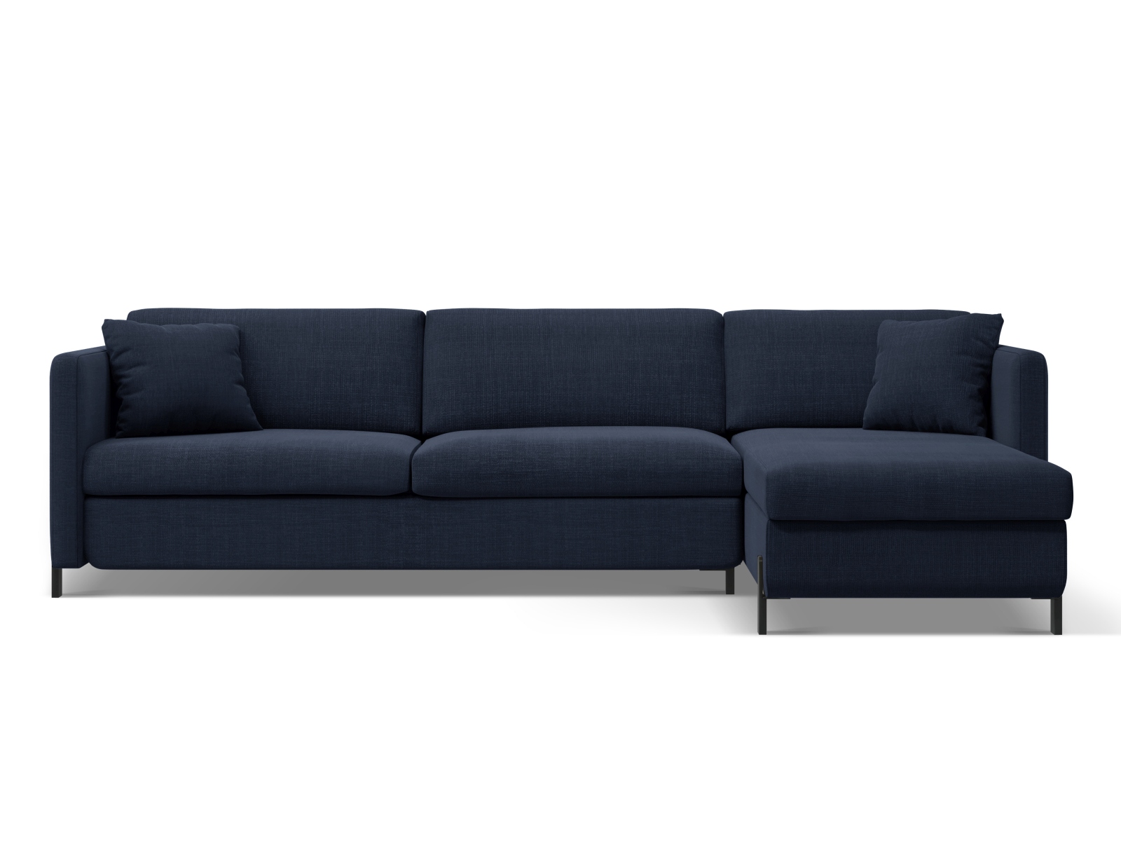 Micadoni Schlaf-Ecksofa Gloria 5-Sitzer Rechts Strukturierter Stoff Blau 205x160