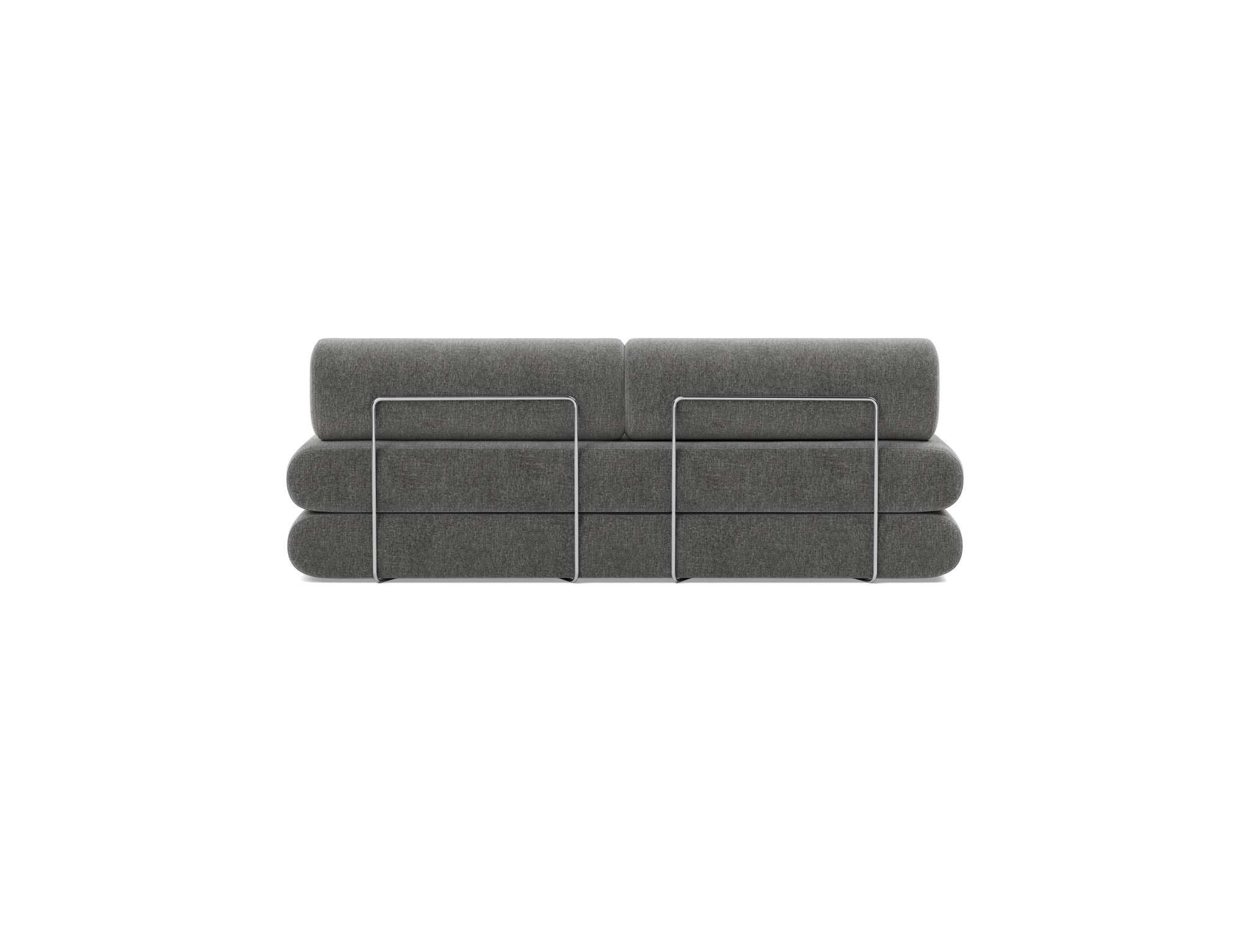 Tagesbett Circlus mit Rückenrollen Strukturierter Stoff Twist 563-Charcoal