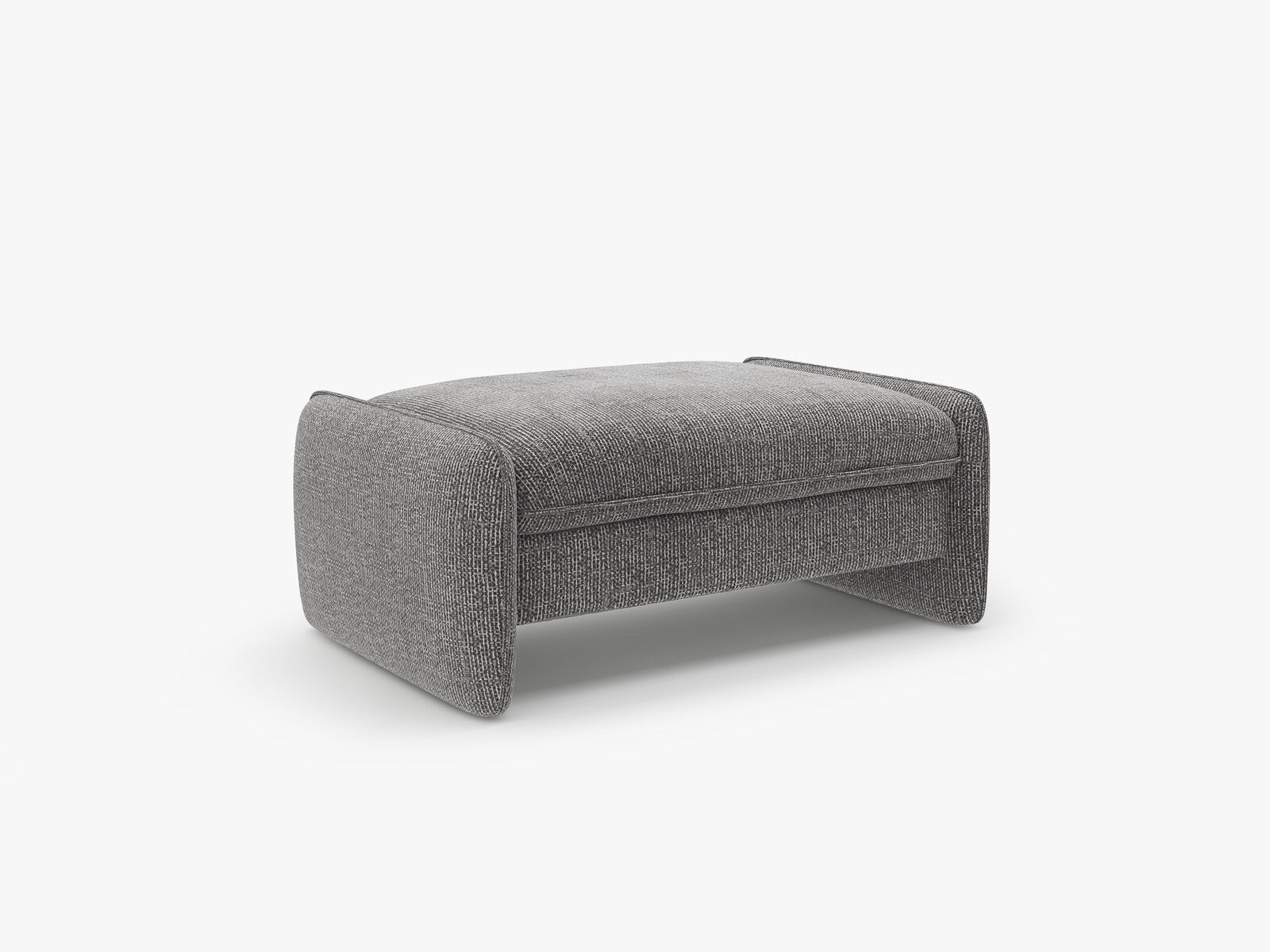 Micadoni Georgia Pouf XL Chenille SILENCIO Dunkelgrau