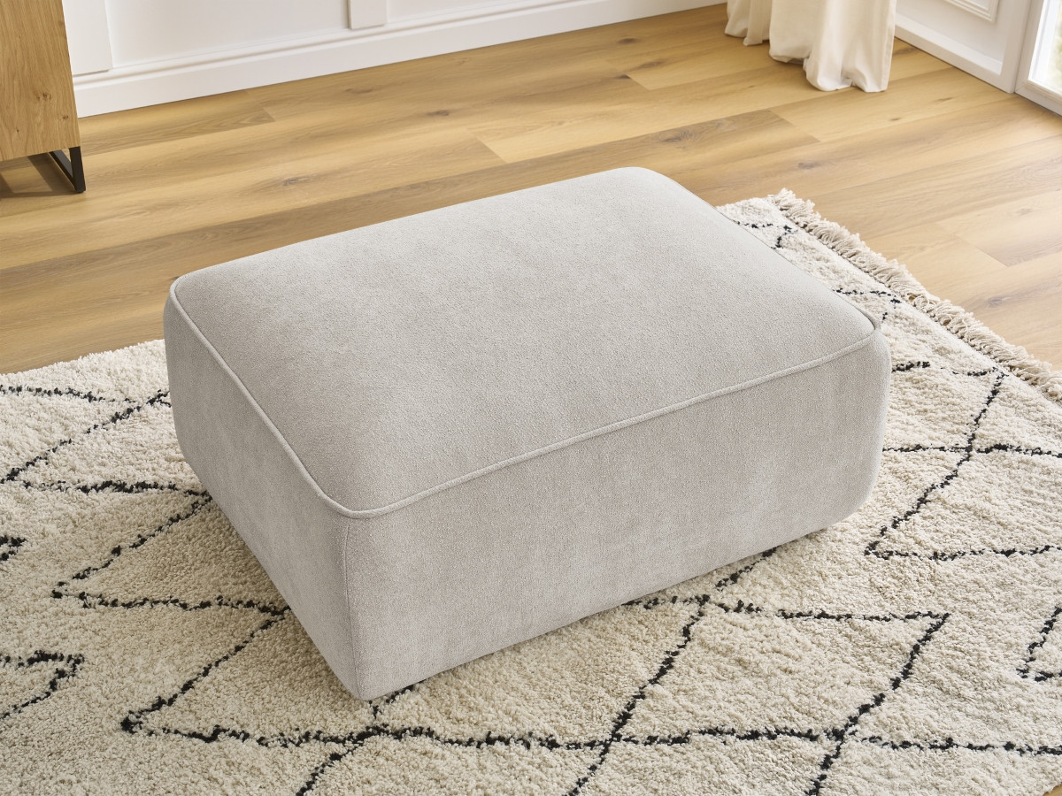 Bobochic Zephyr Pouf Strukturstoff Beige