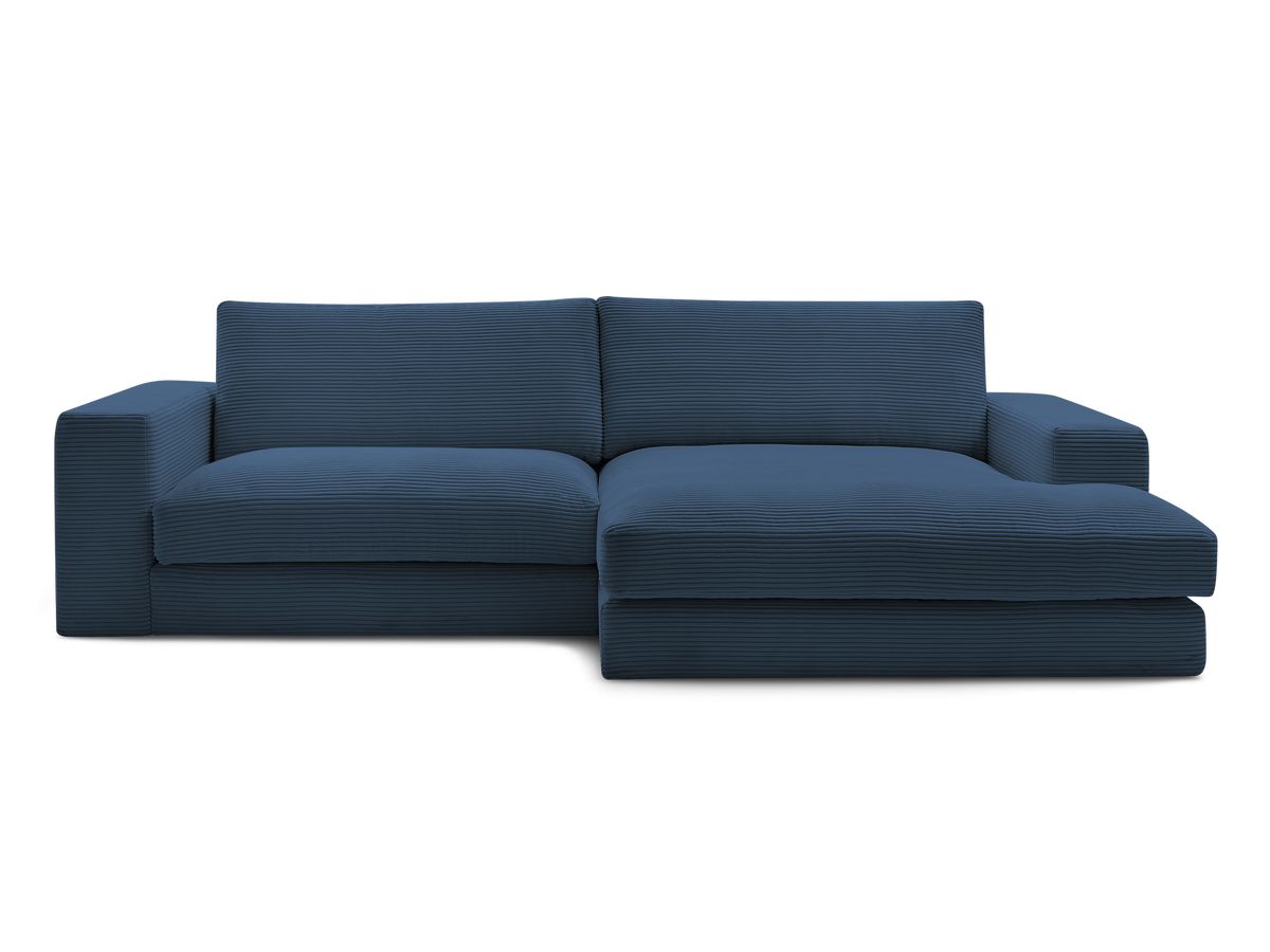Bobochic Leonard Ecksofa 234 × 159 cm Cordsamt Dunkelblau Ecke rechts