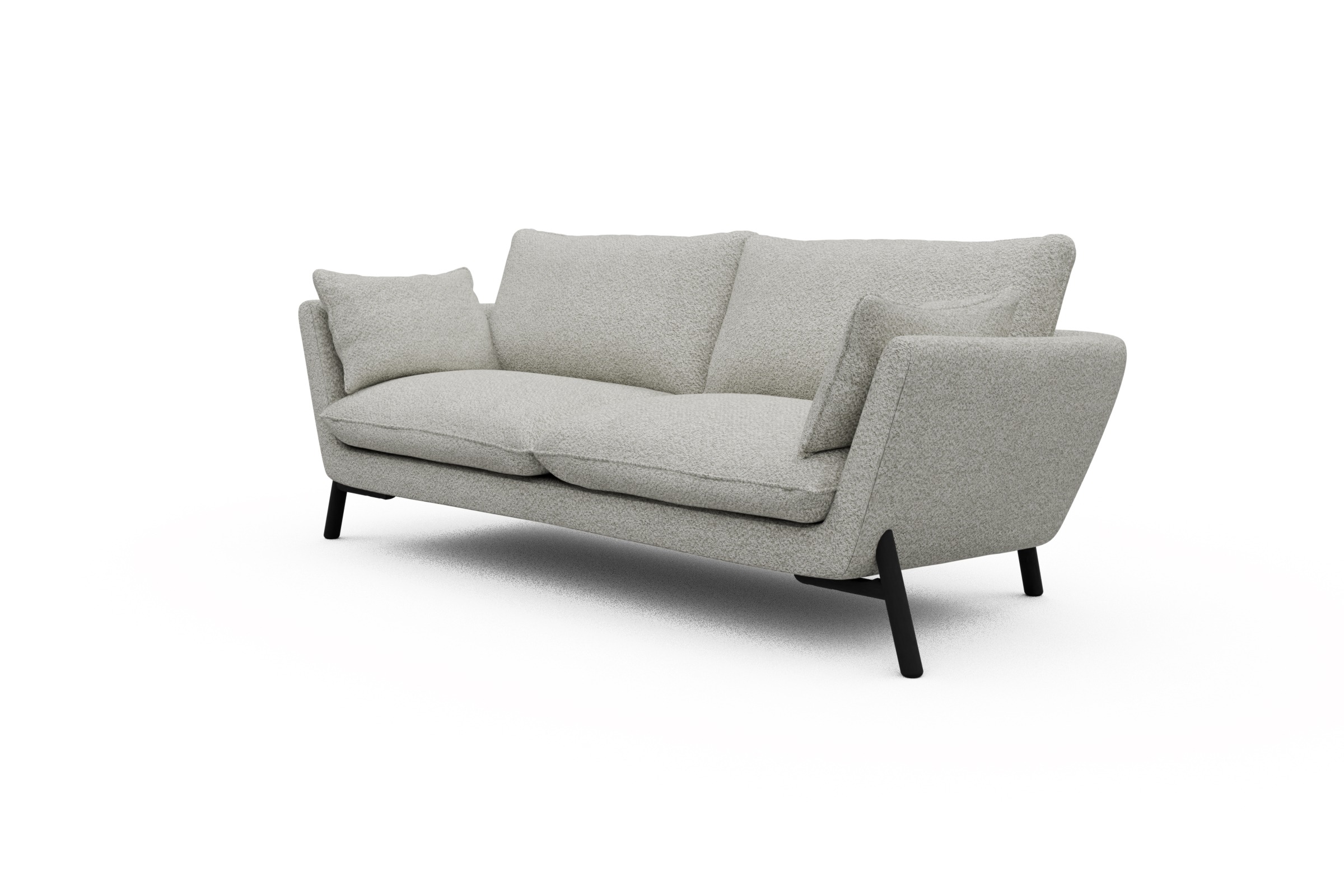 Sofa Emil 3-Sitzer Beinfarbe Eiche Schwarz Vanora-Warm-Sand