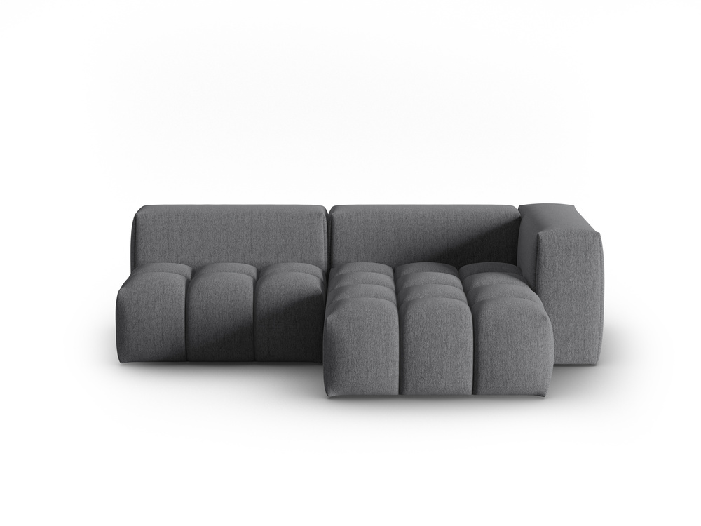 Cosmopolitan Design Ecksofa Verona 3-Sitzer offen Strukturierter Stoff Sorella Grau Rechts