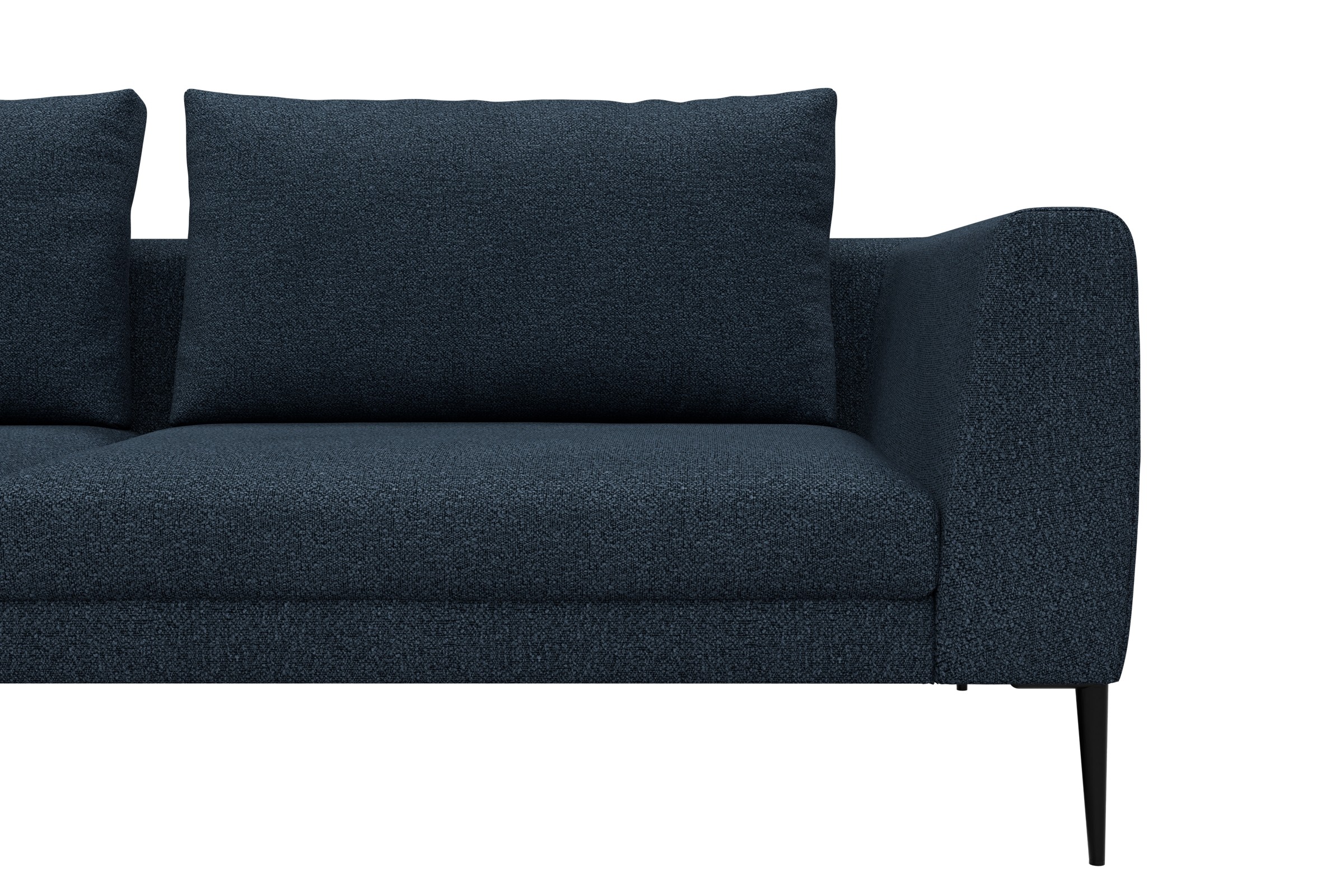 Ecksofa Paul Relax-Ecke rechts mit 3-Sitzer Boucle Skandi 537-Blue